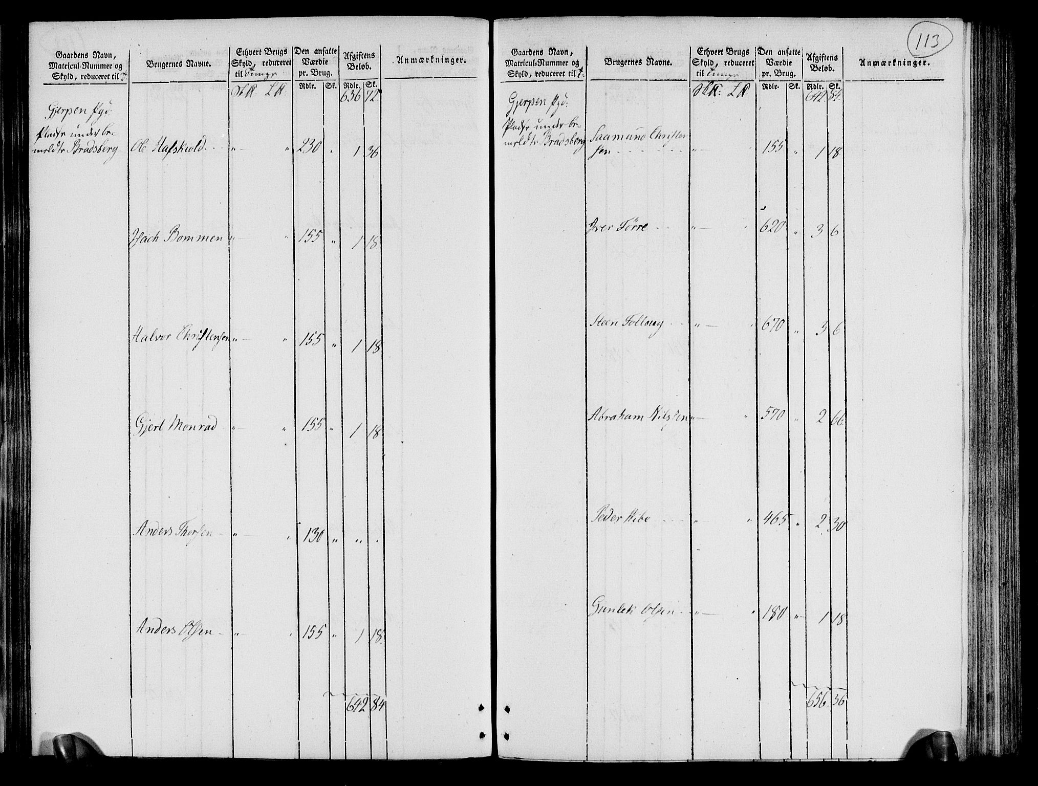 Rentekammeret inntil 1814, Realistisk ordnet avdeling, RA/EA-4070/N/Ne/Nea/L0072: Nedre Telemarken og Bamble fogderi. Oppebørselsregister, 1803, s. 117