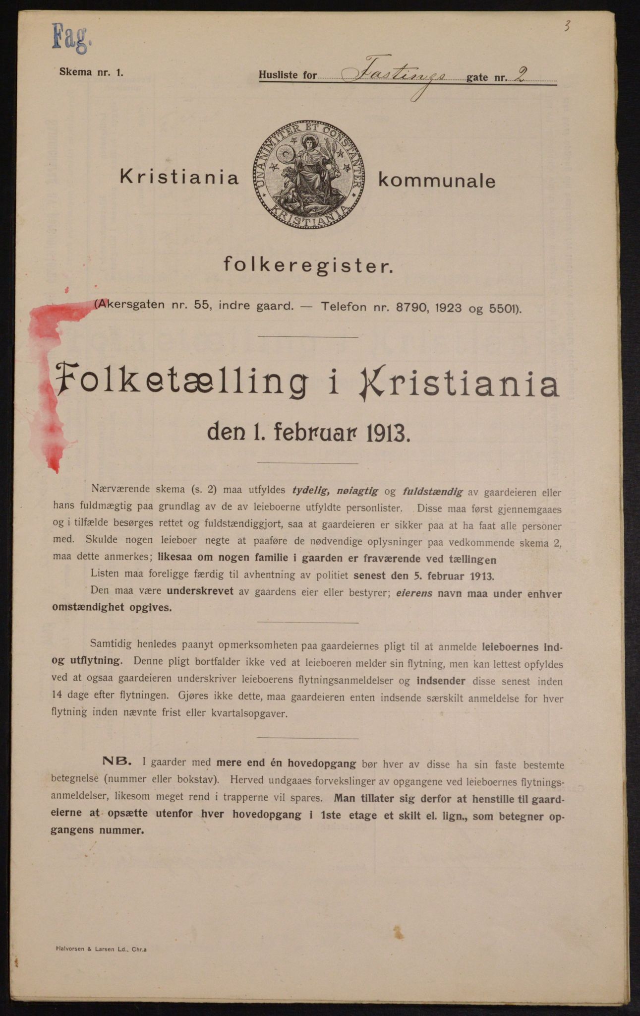 OBA, Kommunal folketelling 1.2.1913 for Kristiania, 1913, s. 23758