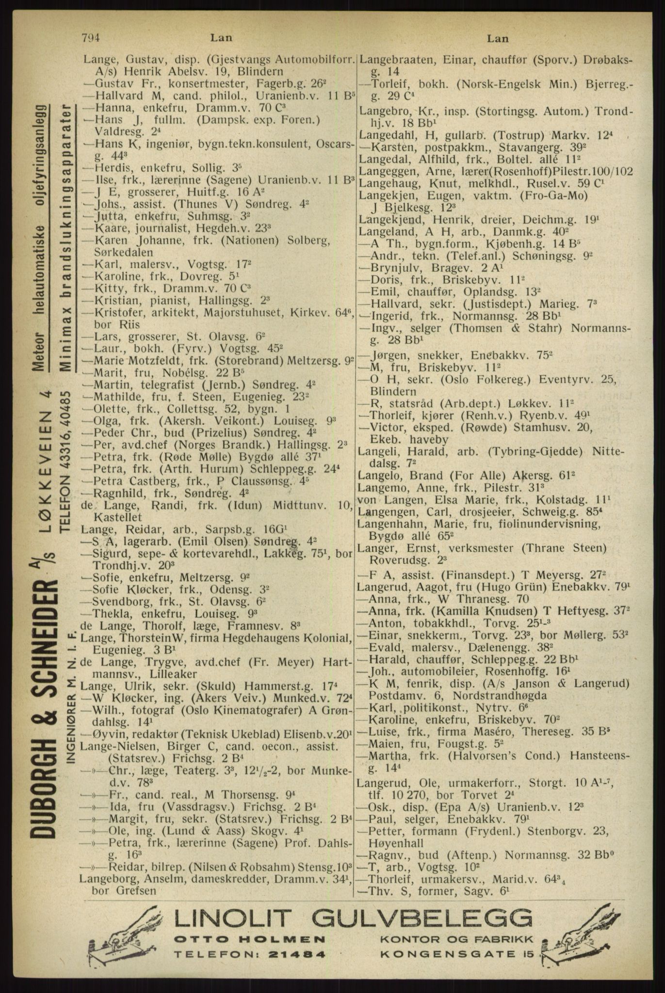 Kristiania/Oslo adressebok, PUBL/-, 1933, s. 794