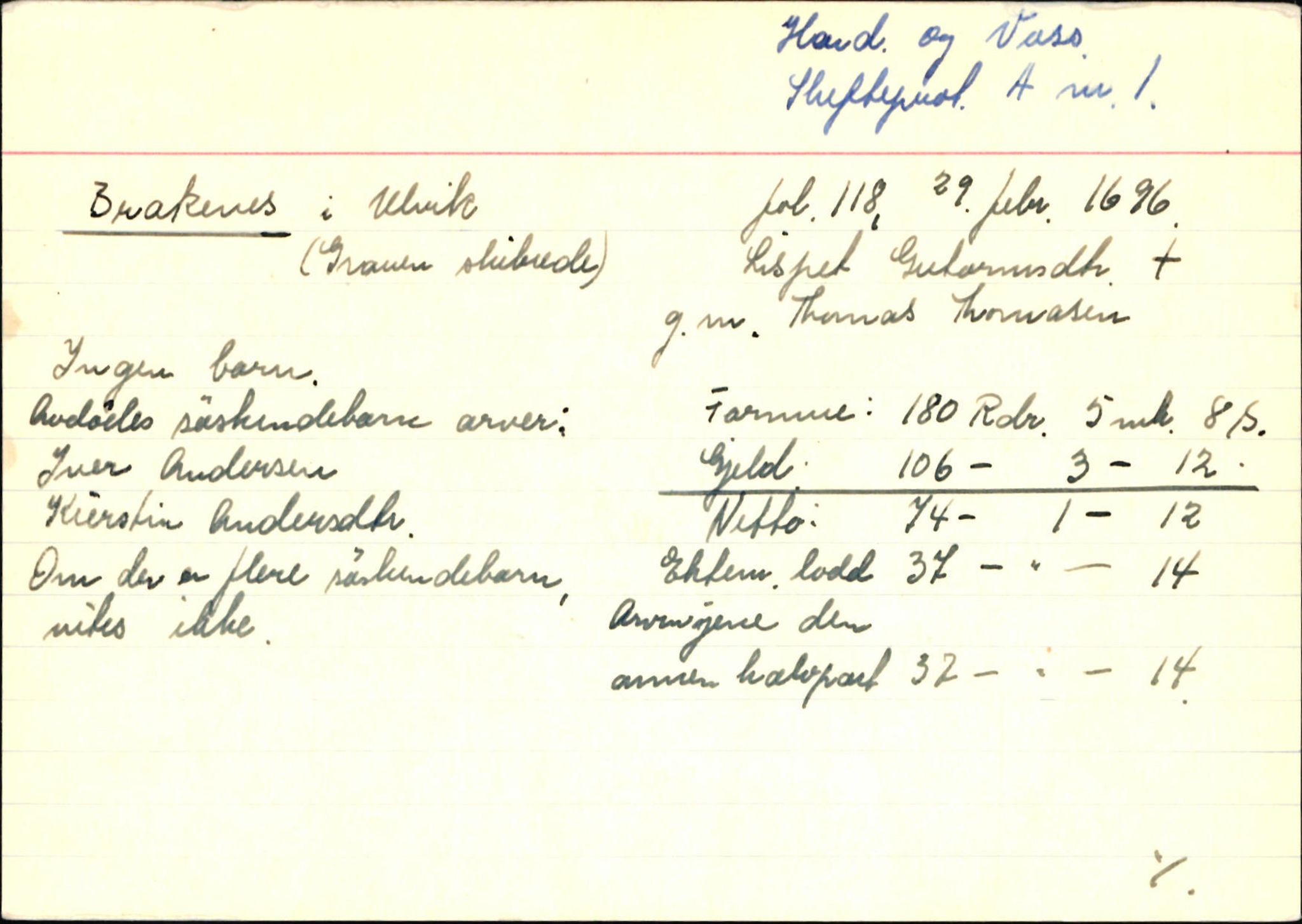 Skiftekort ved Statsarkivet i Bergen, SAB/SKIFTEKORT/002/L0001: Skifteprotokoll nr. 1-3, 1695-1721, s. 1