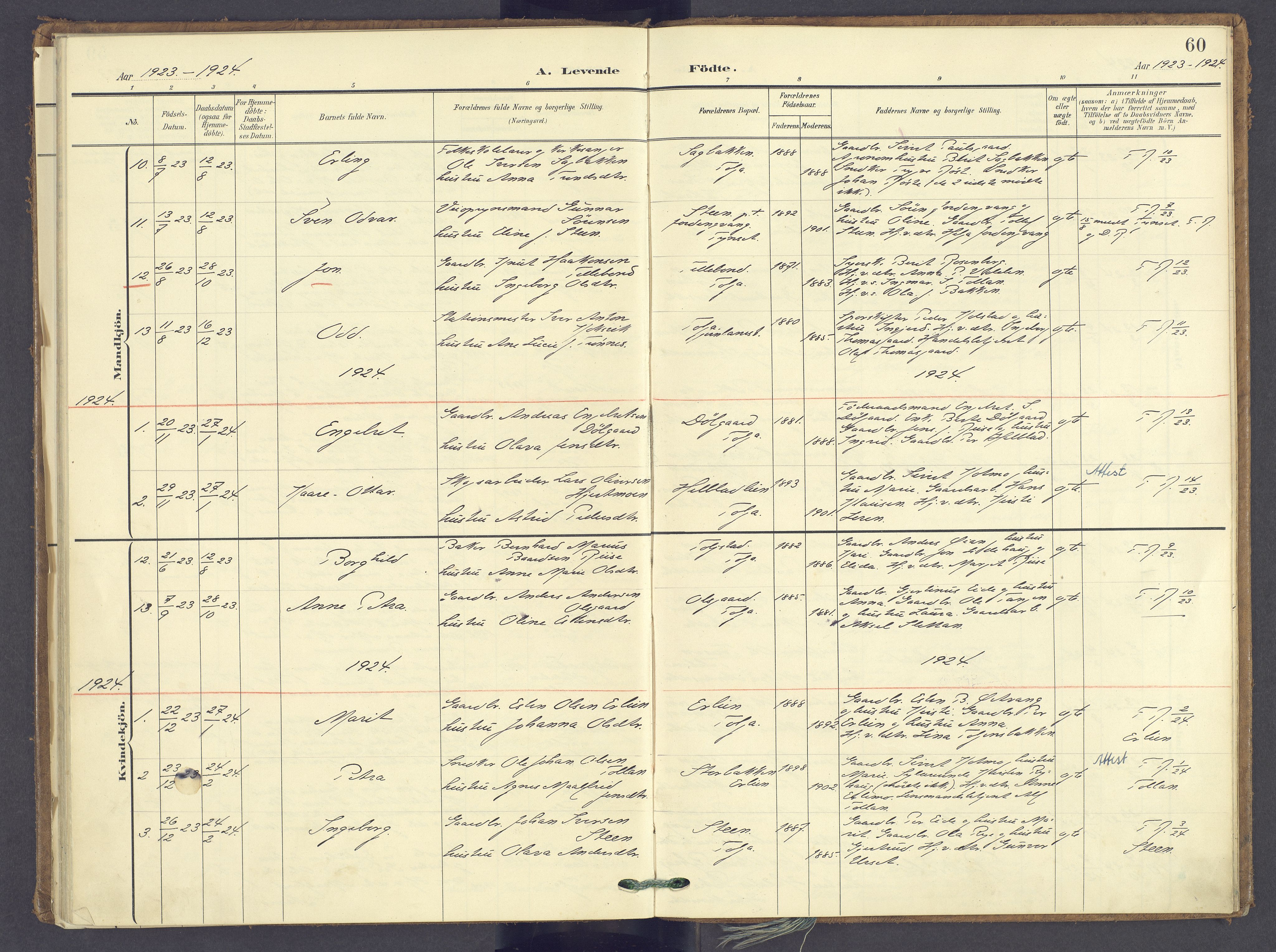 Tolga prestekontor, AV/SAH-PREST-062/K/L0014: Ministerialbok nr. 14, 1903-1929, s. 60