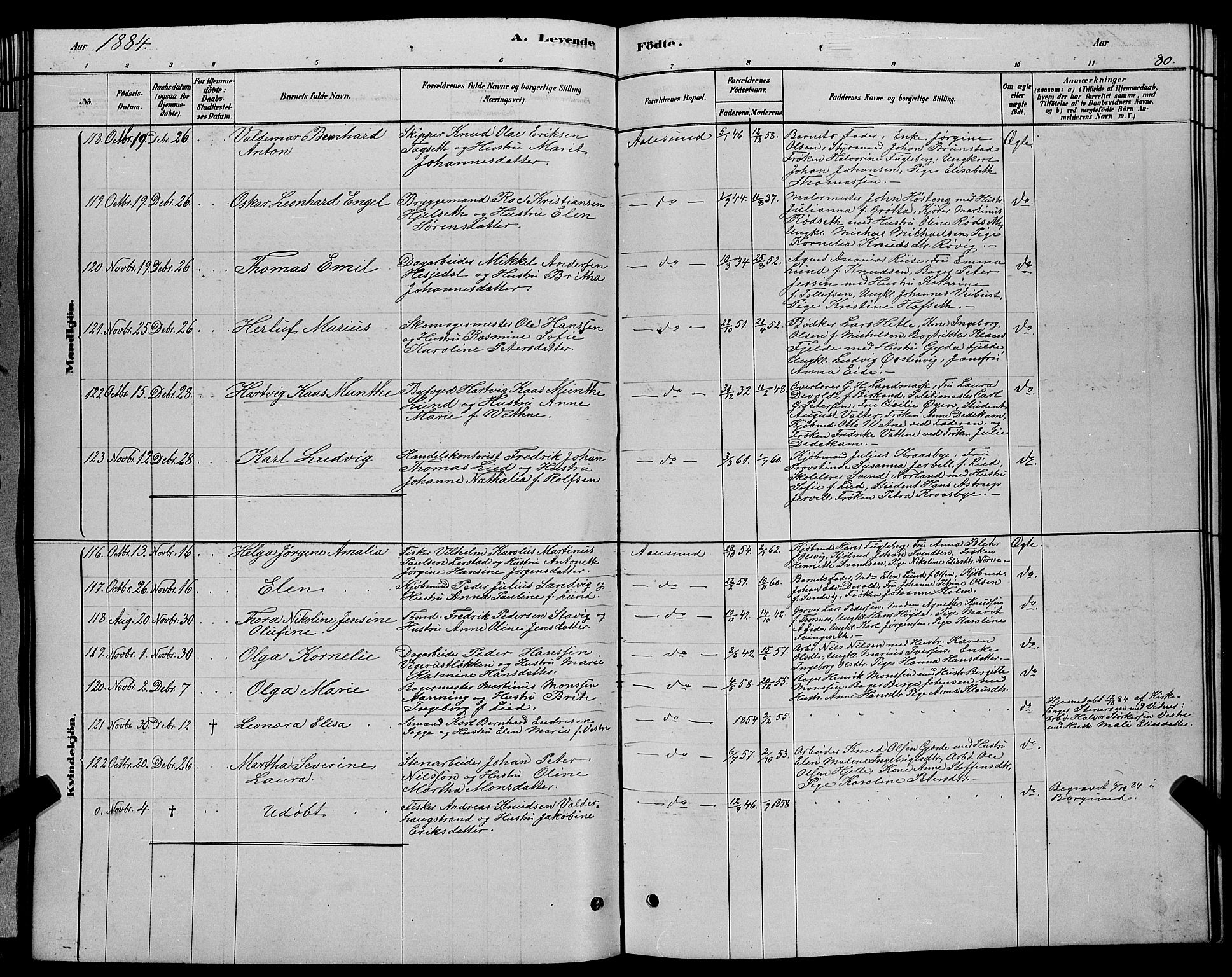 Ministerialprotokoller, klokkerbøker og fødselsregistre - Møre og Romsdal, SAT/A-1454/529/L0466: Klokkerbok nr. 529C03, 1878-1888, s. 80