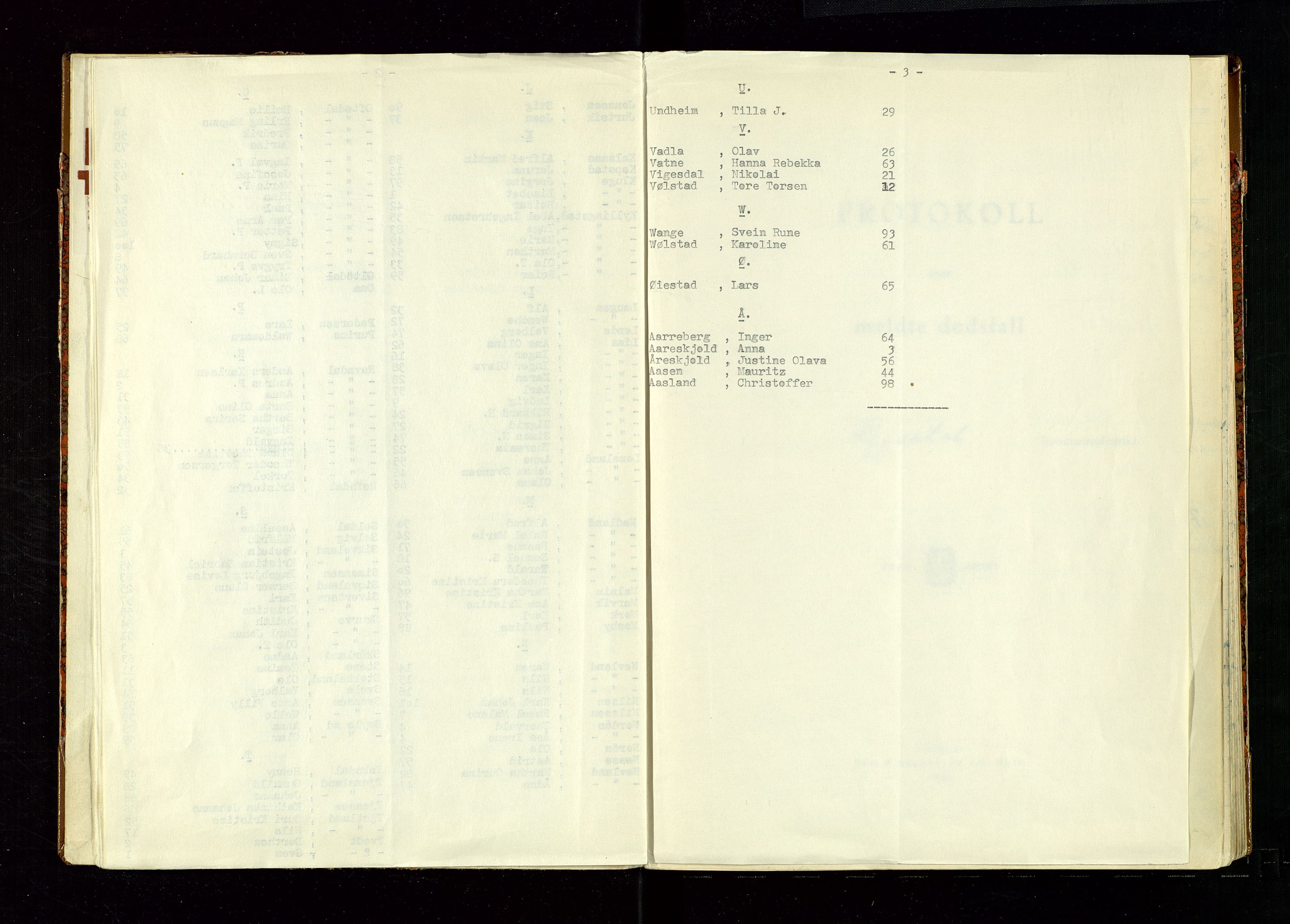 Gjesdal lensmannskontor, SAST/A-100441/Gga/L0004: Dødsfallprotokoll, 1952-1961