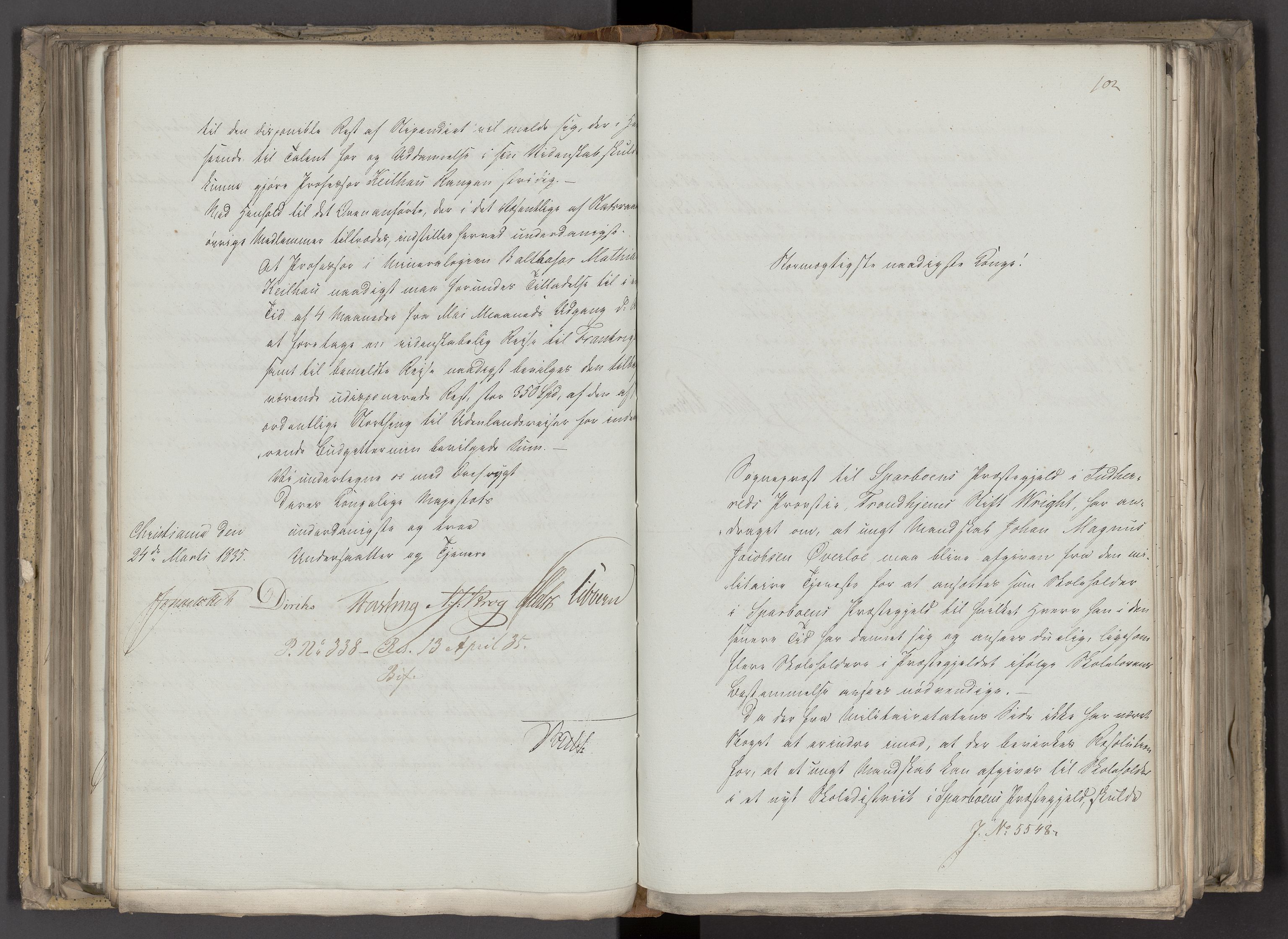 Statsrådsavdelingen i Stockholm, AV/RA-S-1003/D/Da/L0098: Regjeringsinnstillinger nr. 5461-5649, 1835