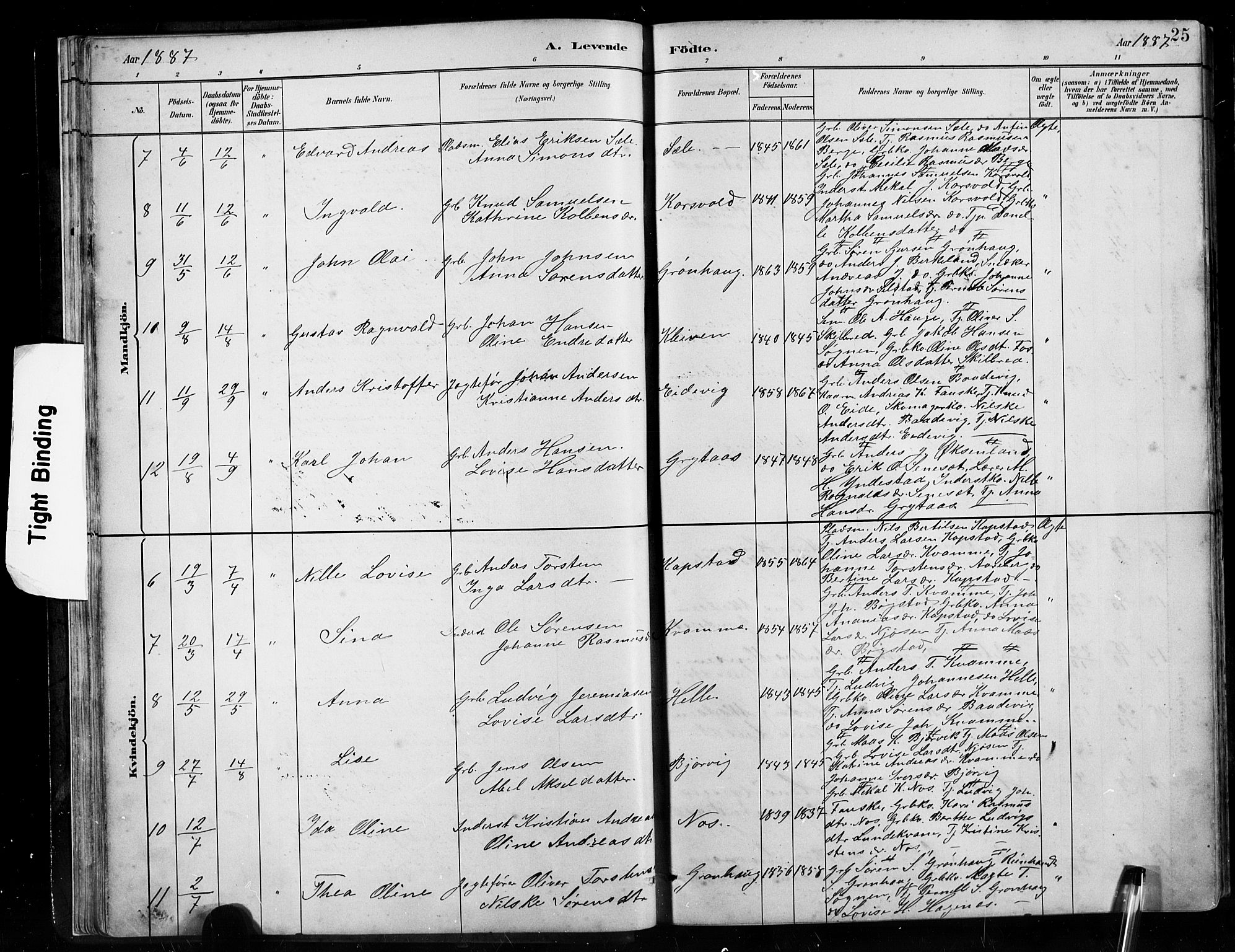Gaular sokneprestembete, AV/SAB-A-80001/H/Hab: Klokkerbok nr. B 3, 1882-1913, s. 25