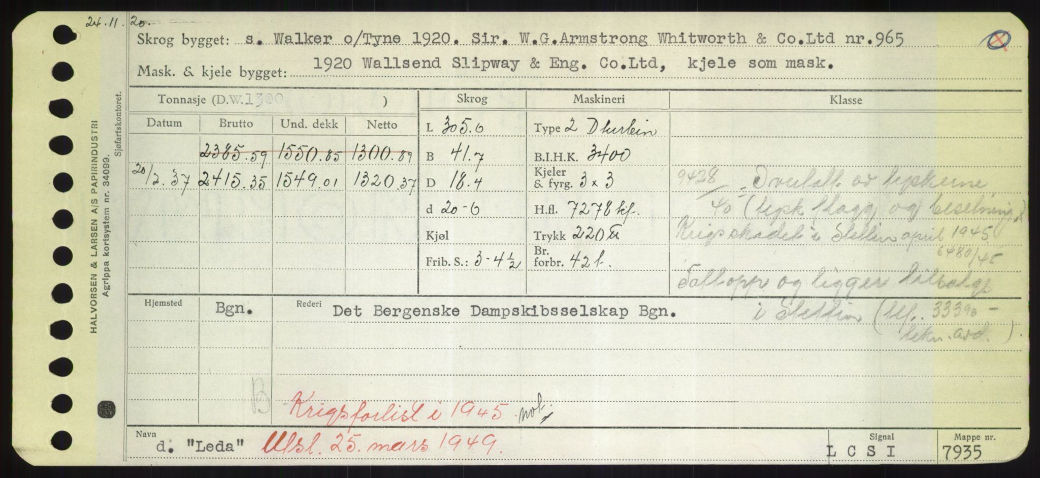 Sjøfartsdirektoratet med forløpere, Skipsmålingen, RA/S-1627/H/Hd/L0022: Fartøy, L-Lia, s. 275