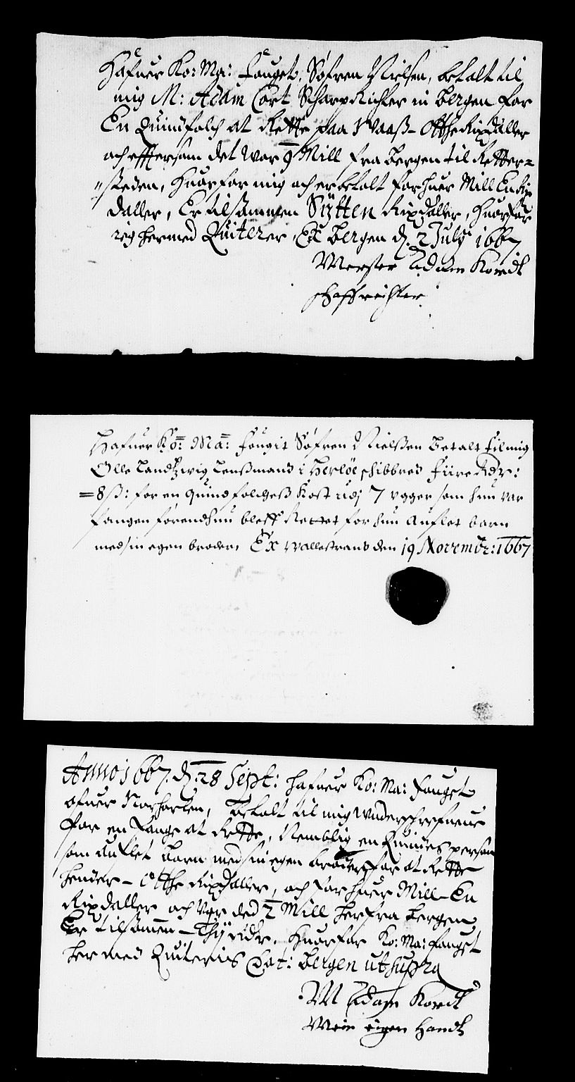 Rentekammeret inntil 1814, Reviderte regnskaper, Stiftamtstueregnskaper, Bergen stiftamt, AV/RA-EA-6043/R/Rc/L0025: Bergen stiftamt, 1667