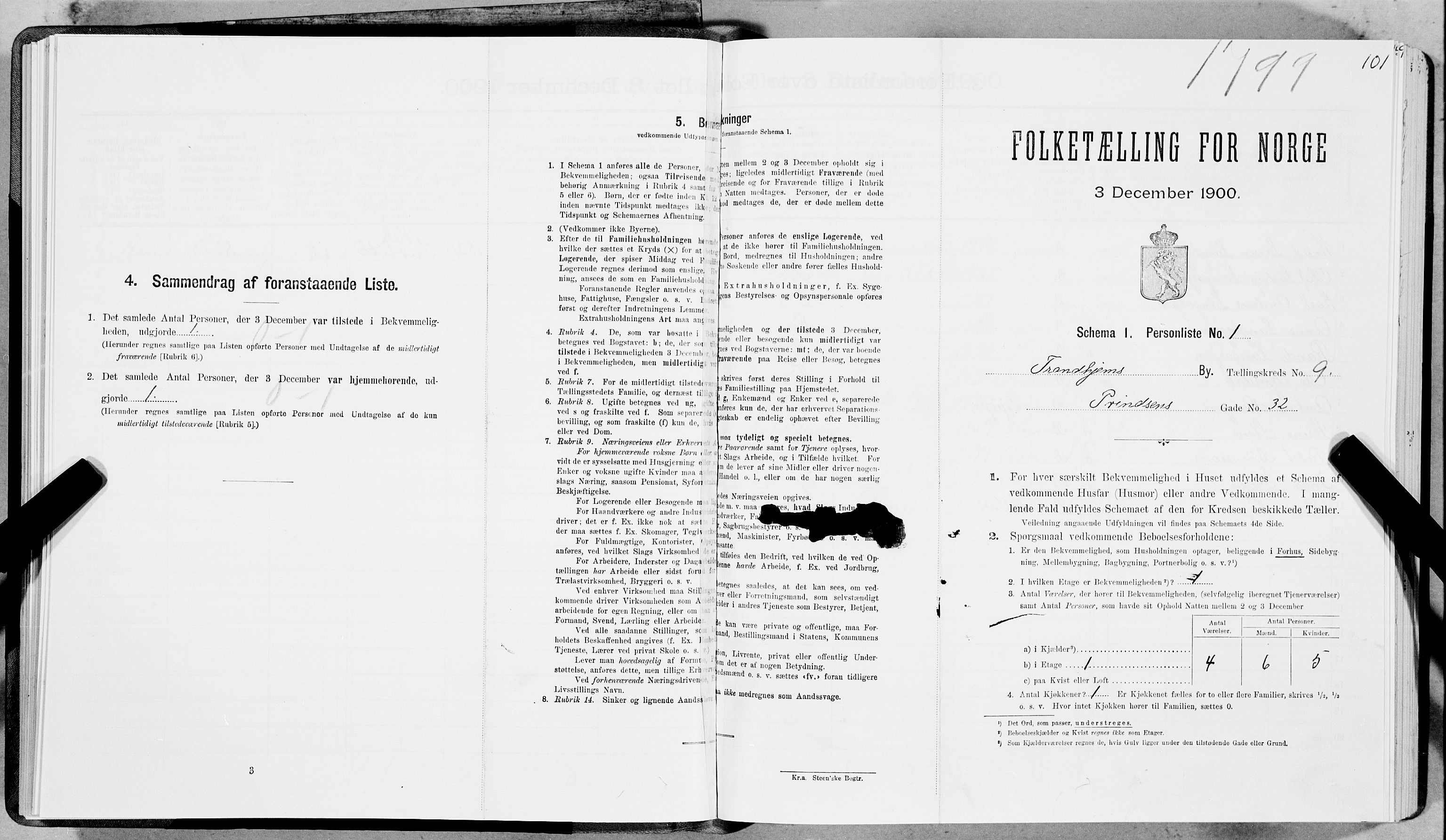 SAT, Folketelling 1900 for 1601 Trondheim kjøpstad, 1900, s. 1586