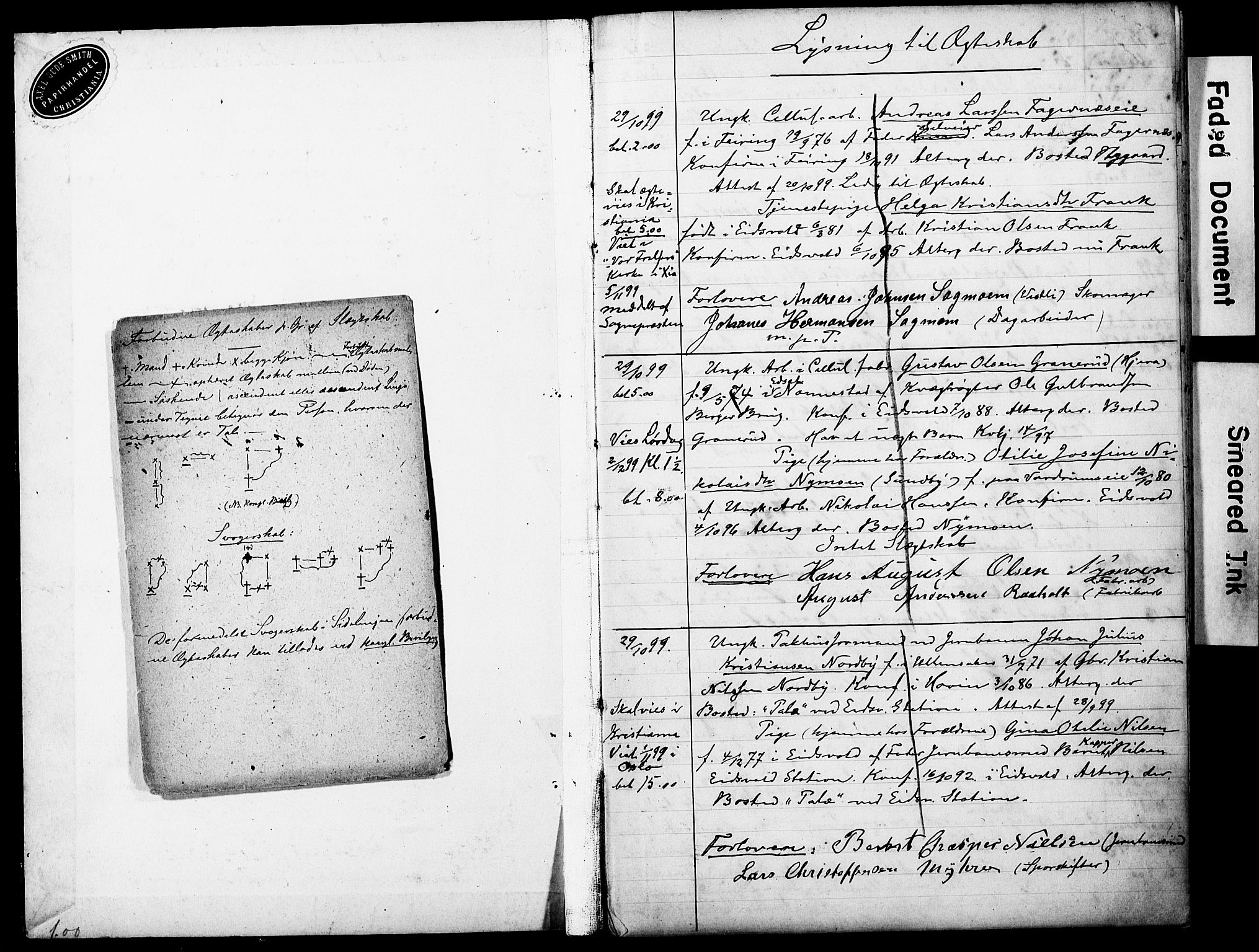 Eidsvoll prestekontor Kirkebøker, AV/SAO-A-10888/H/Ha/L0003: Lysningsprotokoll nr. 3, 1899-1905
