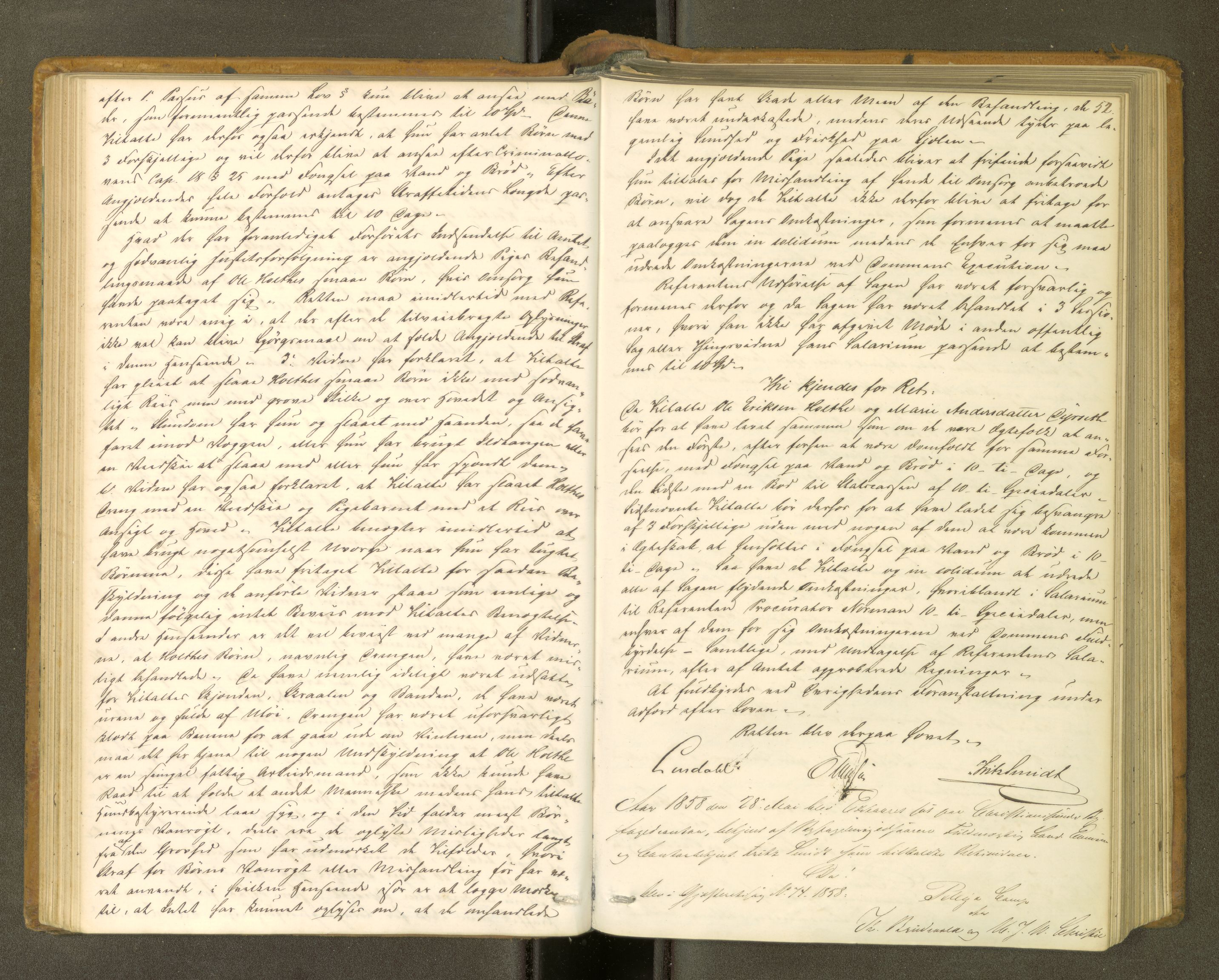 Kristiansund byfogd, AV/SAT-A-4587/A/04/L0002: Domprotokoll. Aut. 30.03.1857, 1857-1861, s. 51b-52a