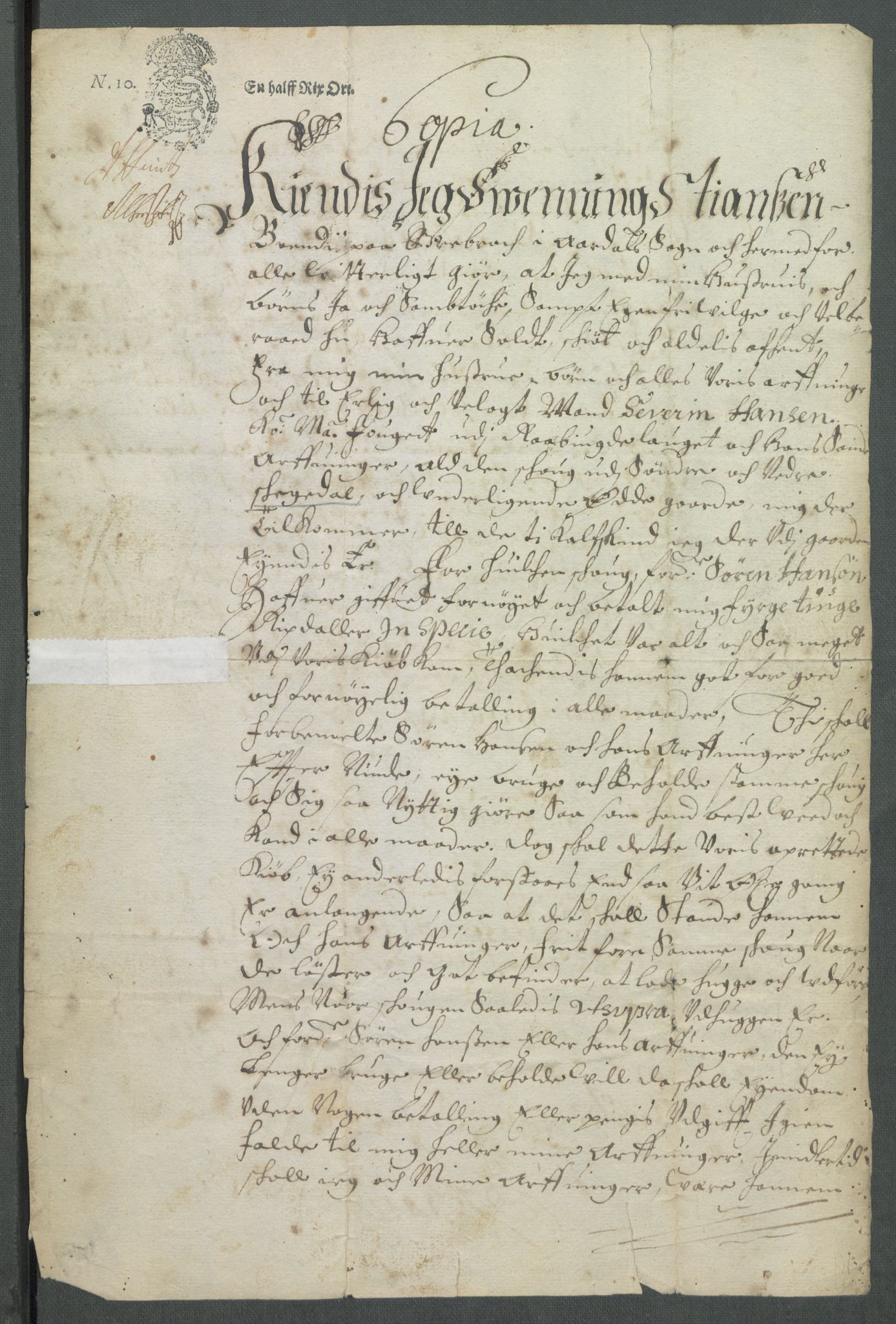 Riksarkivets diplomsamling, AV/RA-EA-5965/F02/L0170: Dokumenter, 1664-1666, s. 78