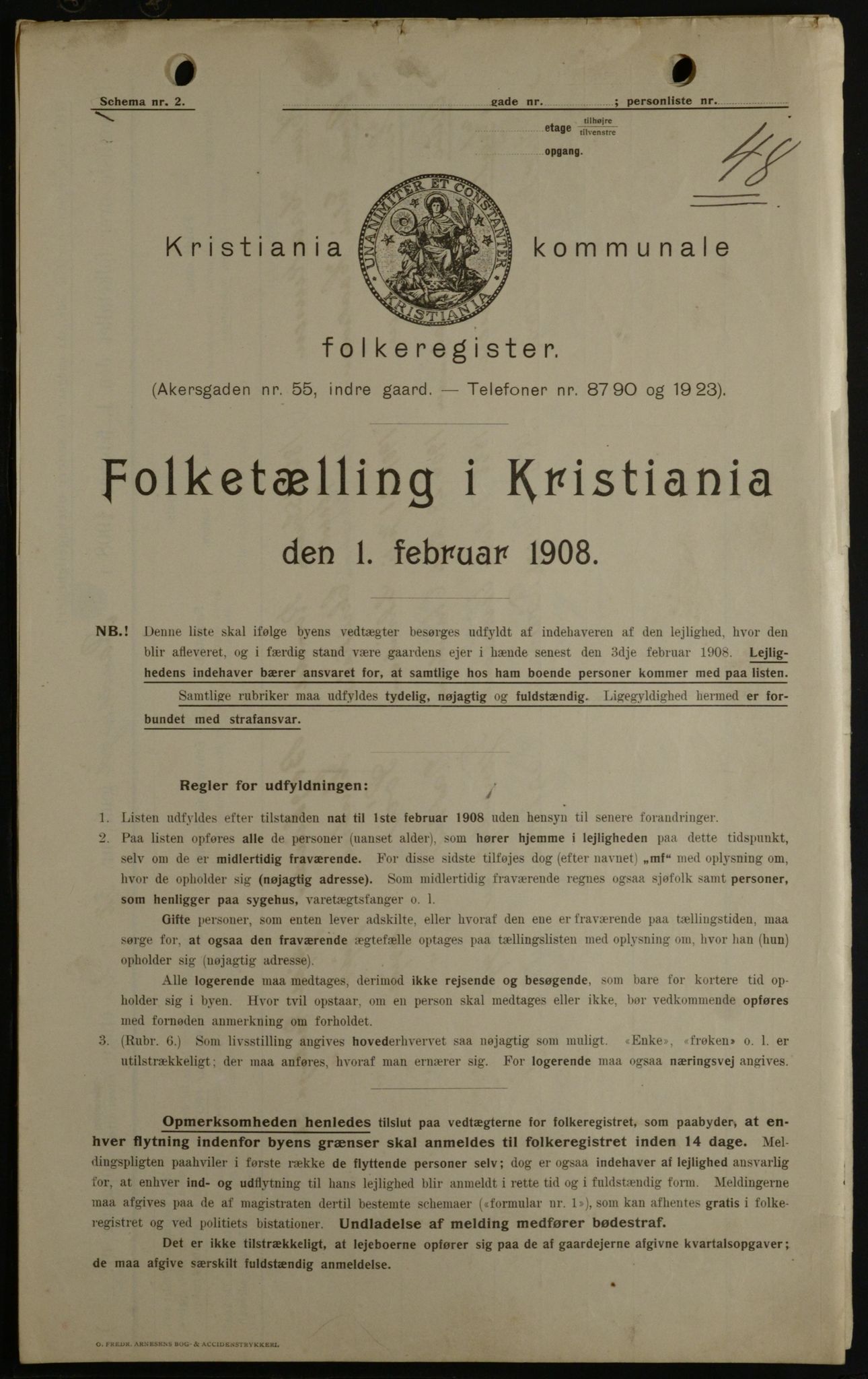 OBA, Kommunal folketelling 1.2.1908 for Kristiania kjøpstad, 1908, s. 77877