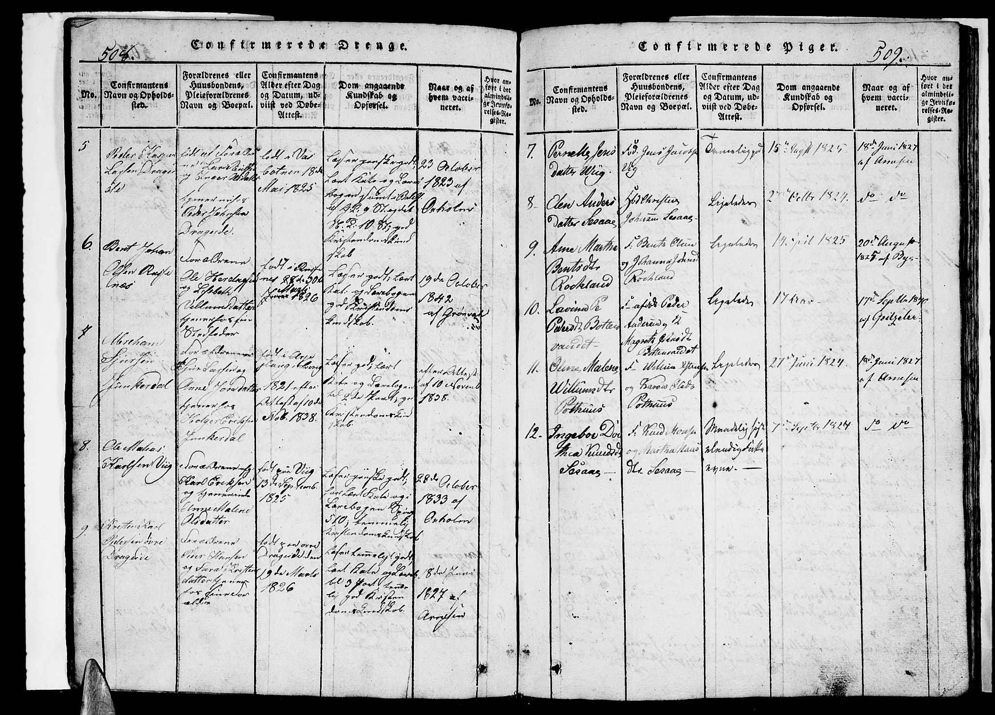 Ministerialprotokoller, klokkerbøker og fødselsregistre - Nordland, AV/SAT-A-1459/847/L0676: Klokkerbok nr. 847C04, 1821-1853, s. 508-509