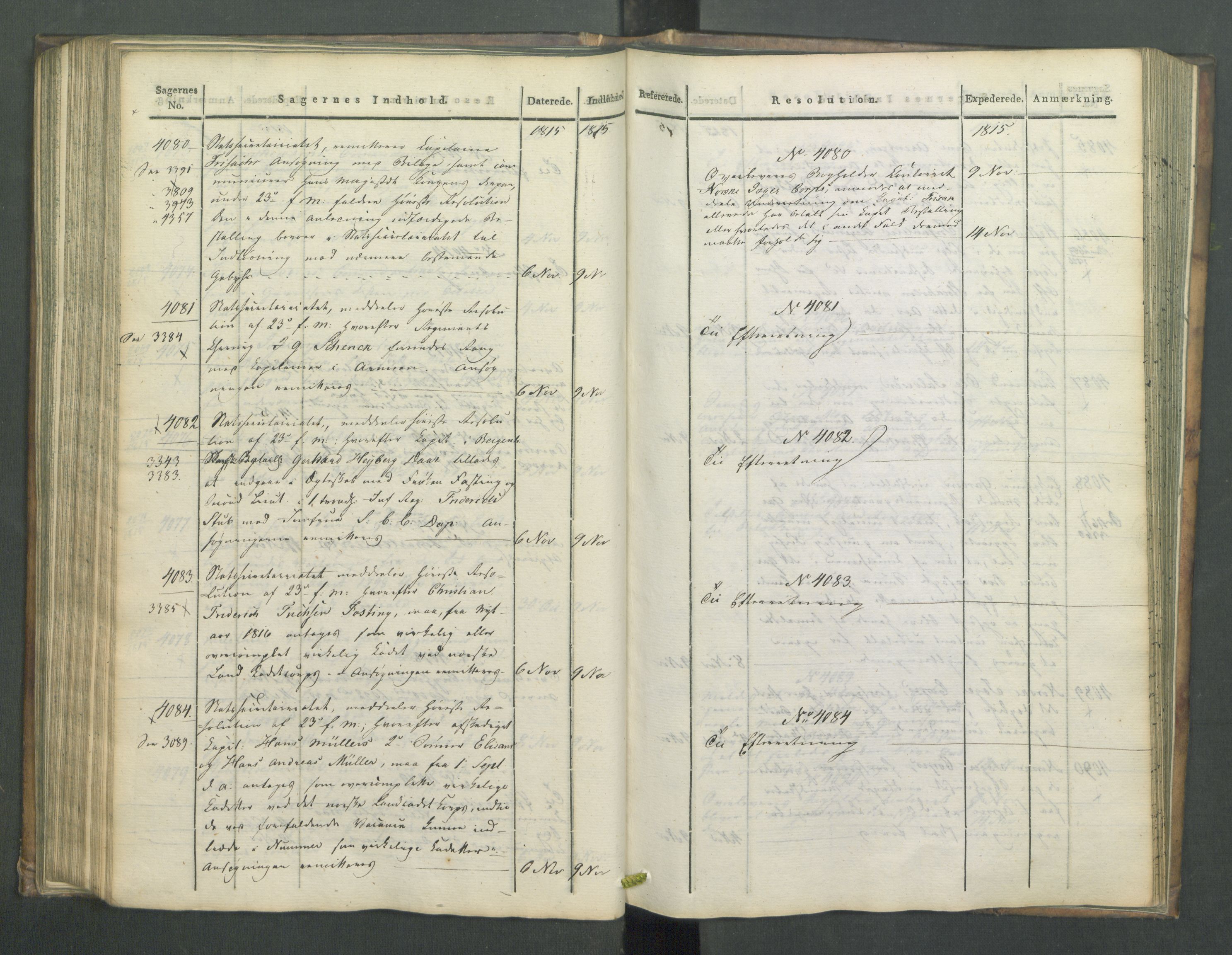 Armédepartementet, AV/RA-RAFA-3493/C/Ca/L0006: 6. Departements Journal, 1815