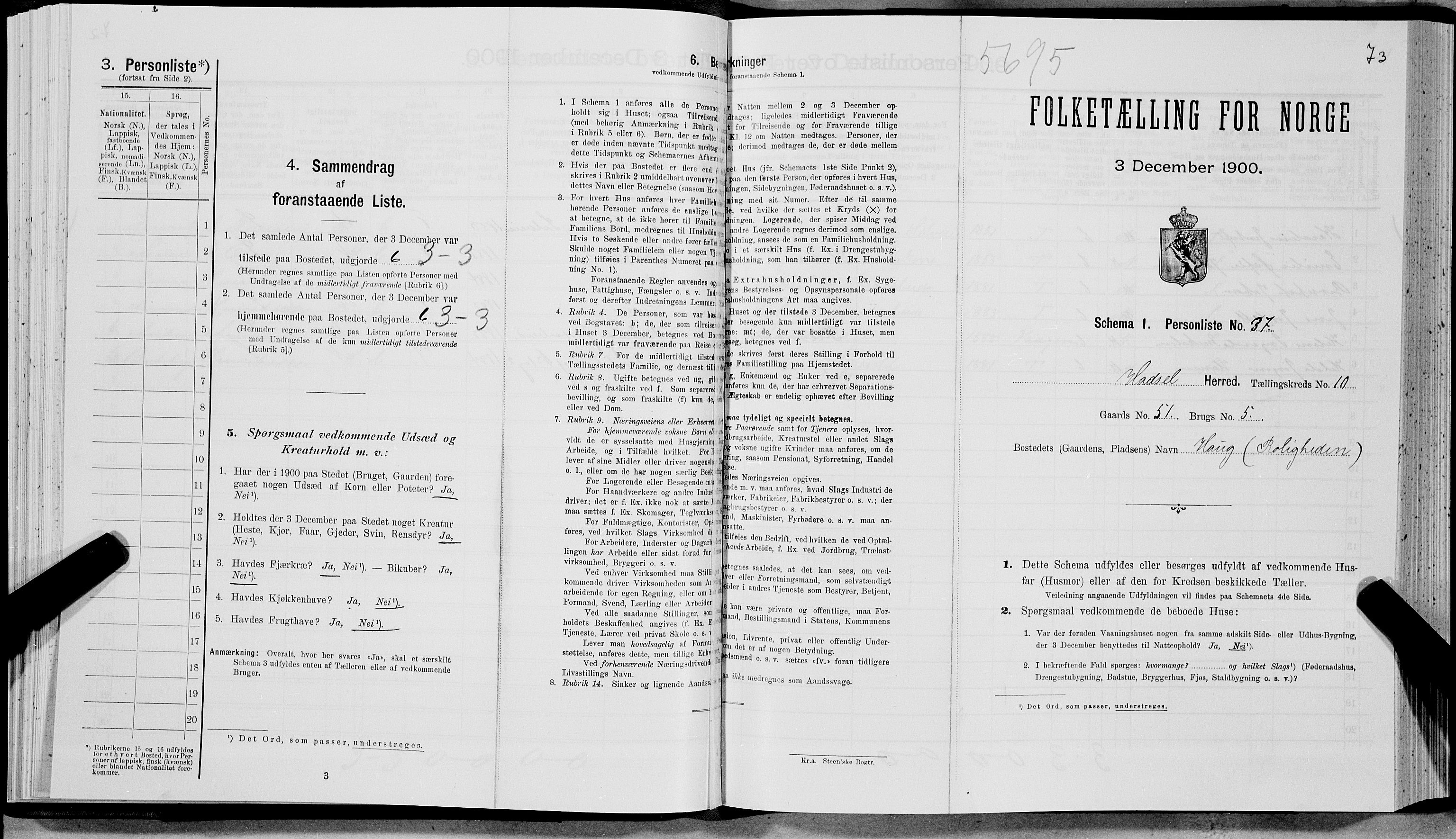 SAT, Folketelling 1900 for 1866 Hadsel herred, 1900, s. 883