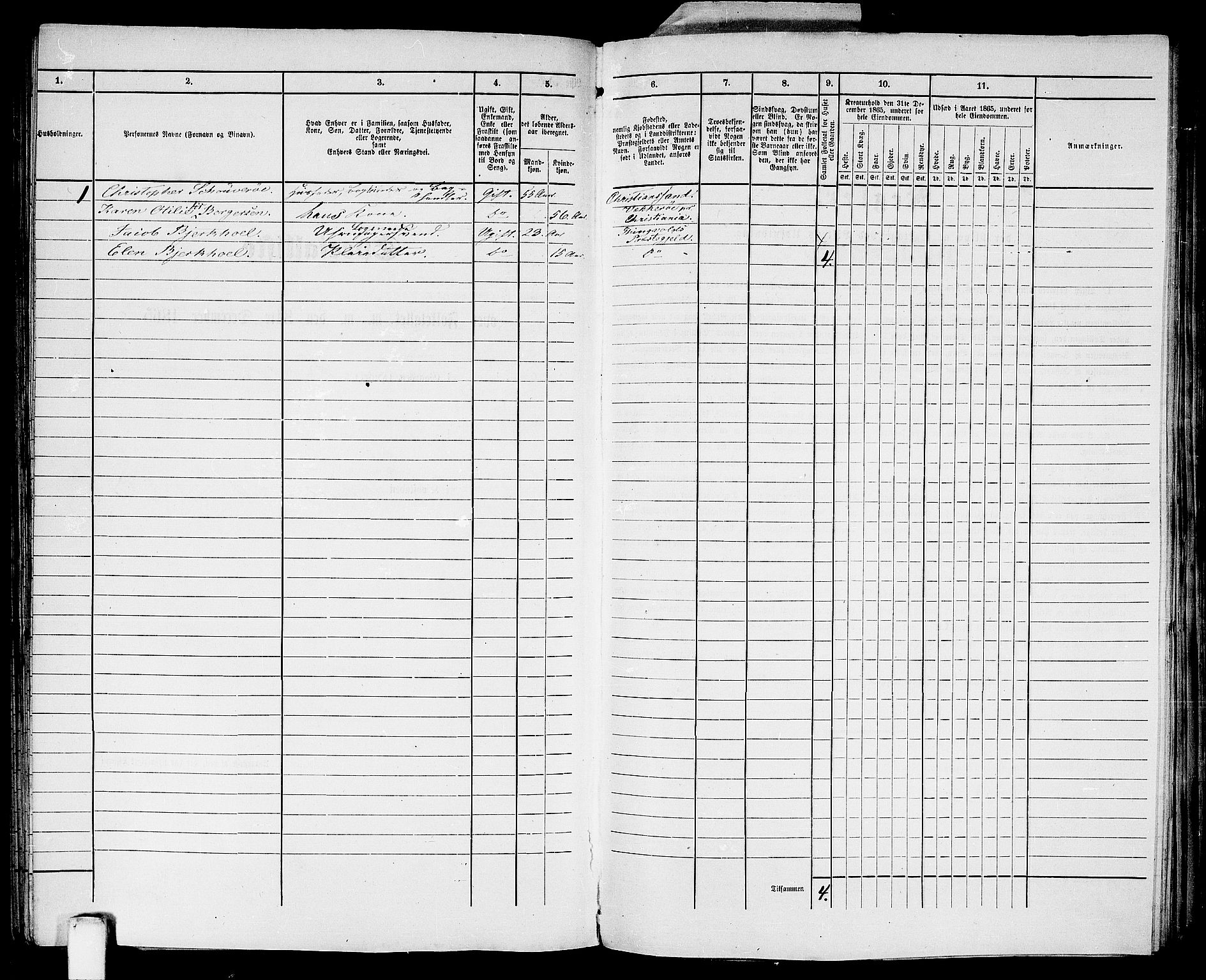 RA, Folketelling 1865 for 1503B Kristiansund prestegjeld, Kristiansund kjøpstad, 1865, s. 327