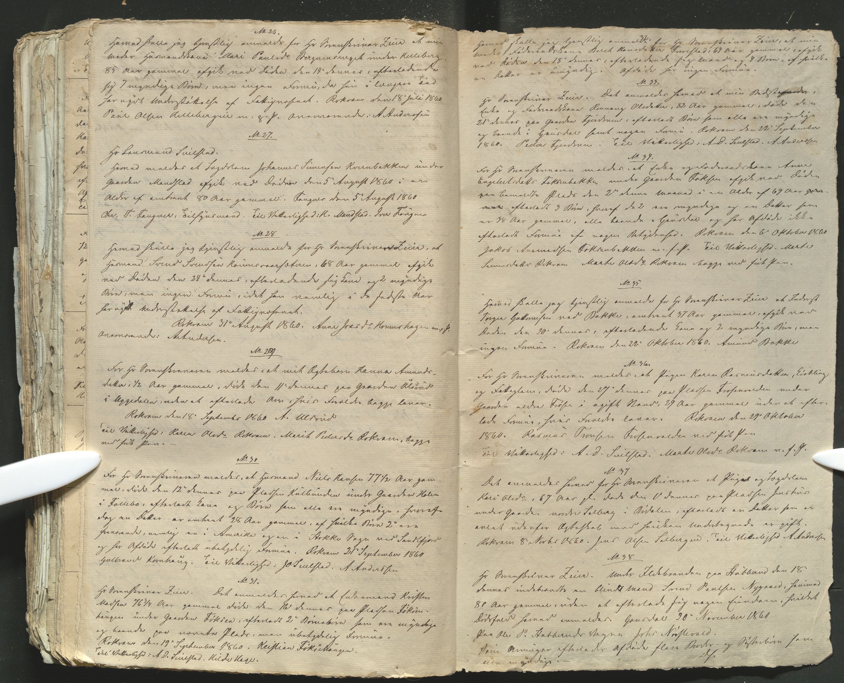 Gausdal lensmannskontor (nedlagt 31.10.1909), AV/SAH-PGG-013/H/Ha/Haa/L0001/0001: Dødsfallsprotokoller / Dødsfallsprotokoll, 1832-1861