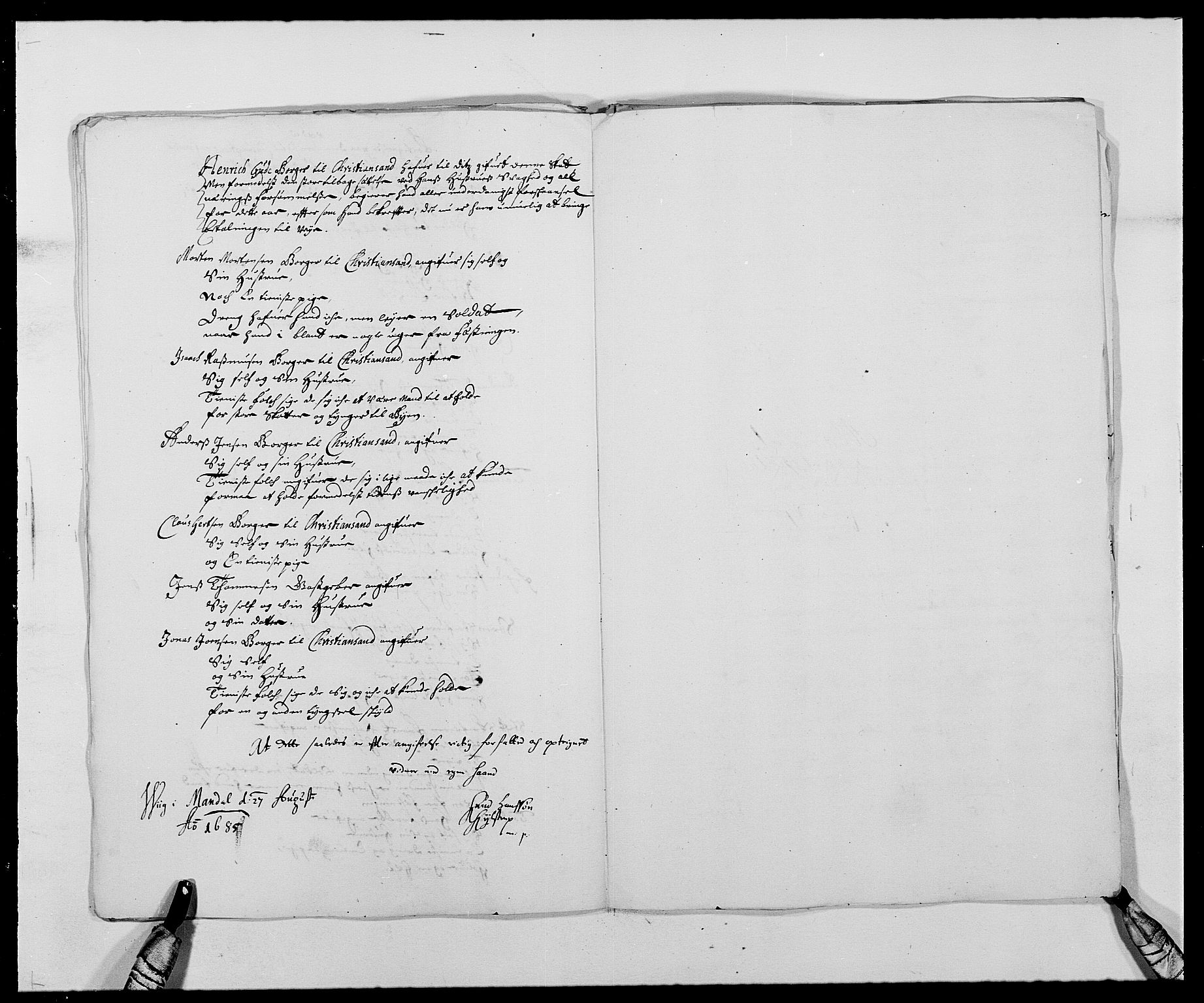 Rentekammeret inntil 1814, Reviderte regnskaper, Fogderegnskap, AV/RA-EA-4092/R42/L2542: Mandal fogderi, 1685-1687, s. 84