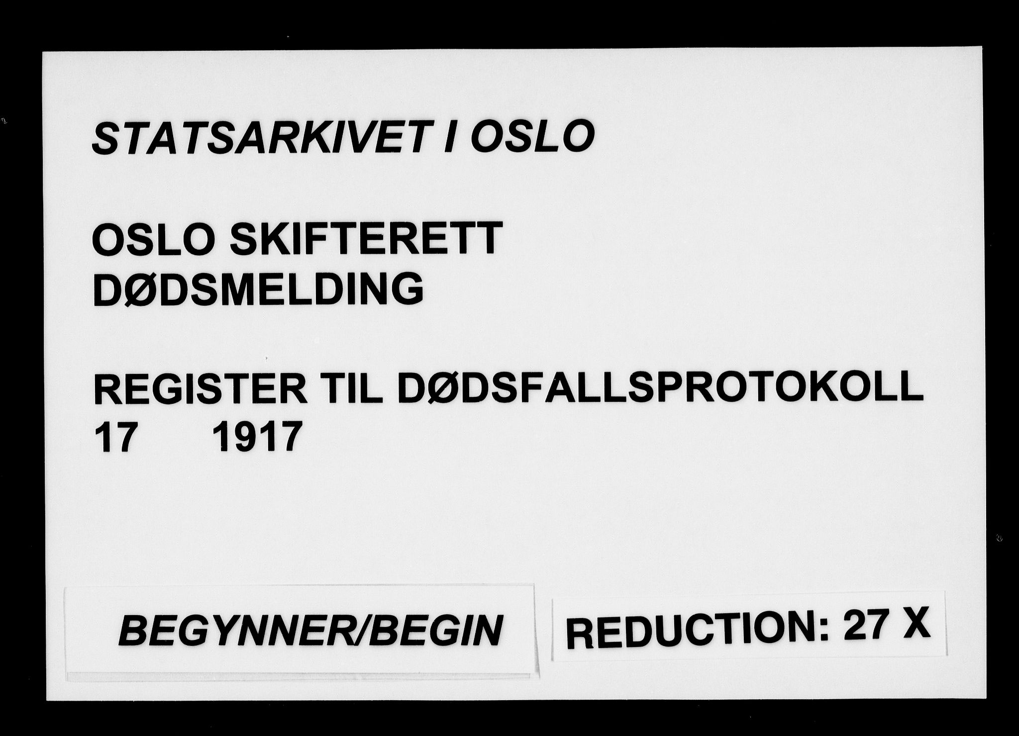 Oslo skifterett, SAO/A-10383/F/Fa/Faa/L0017: Navneregister, 1917