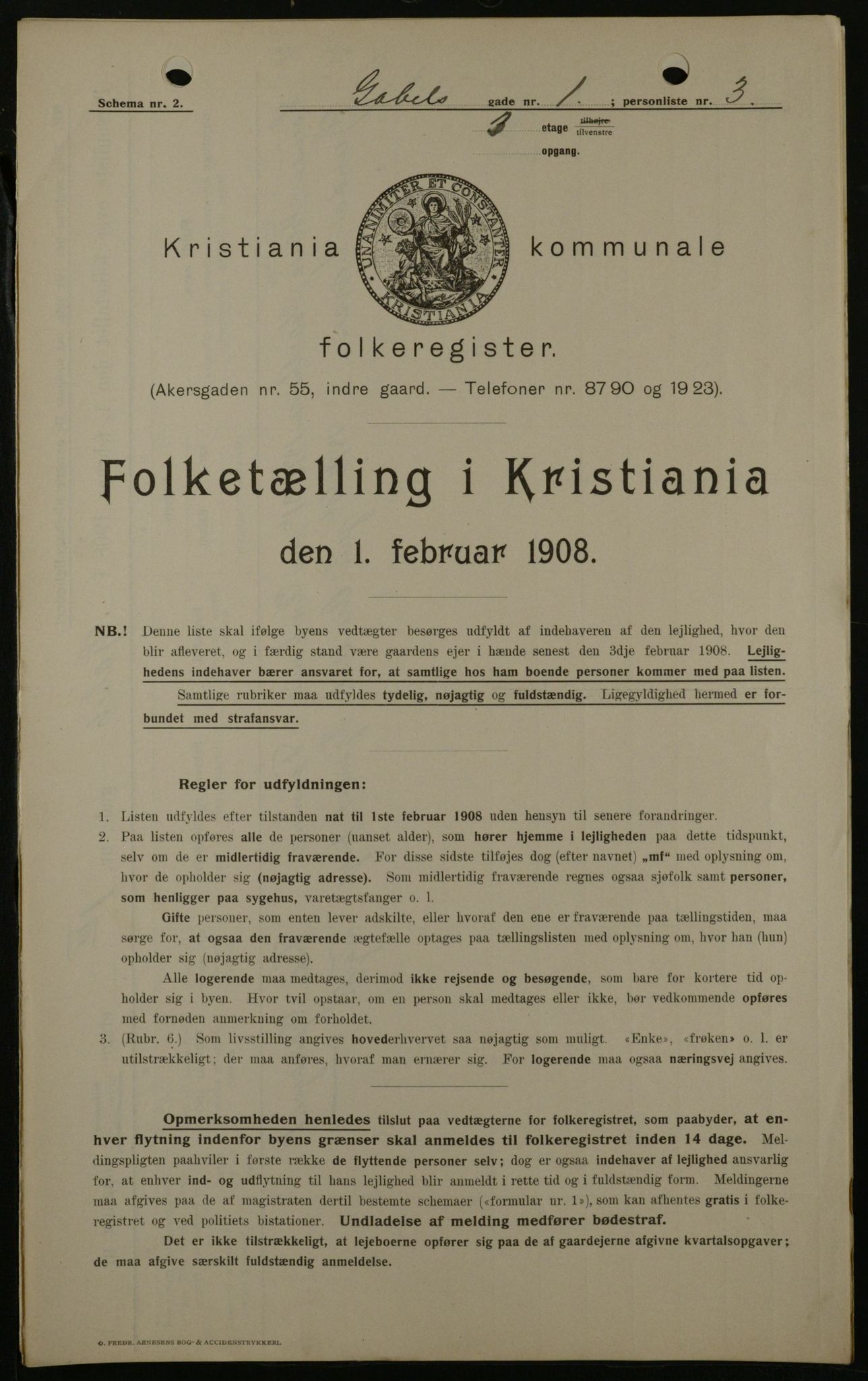 OBA, Kommunal folketelling 1.2.1908 for Kristiania kjøpstad, 1908, s. 25723