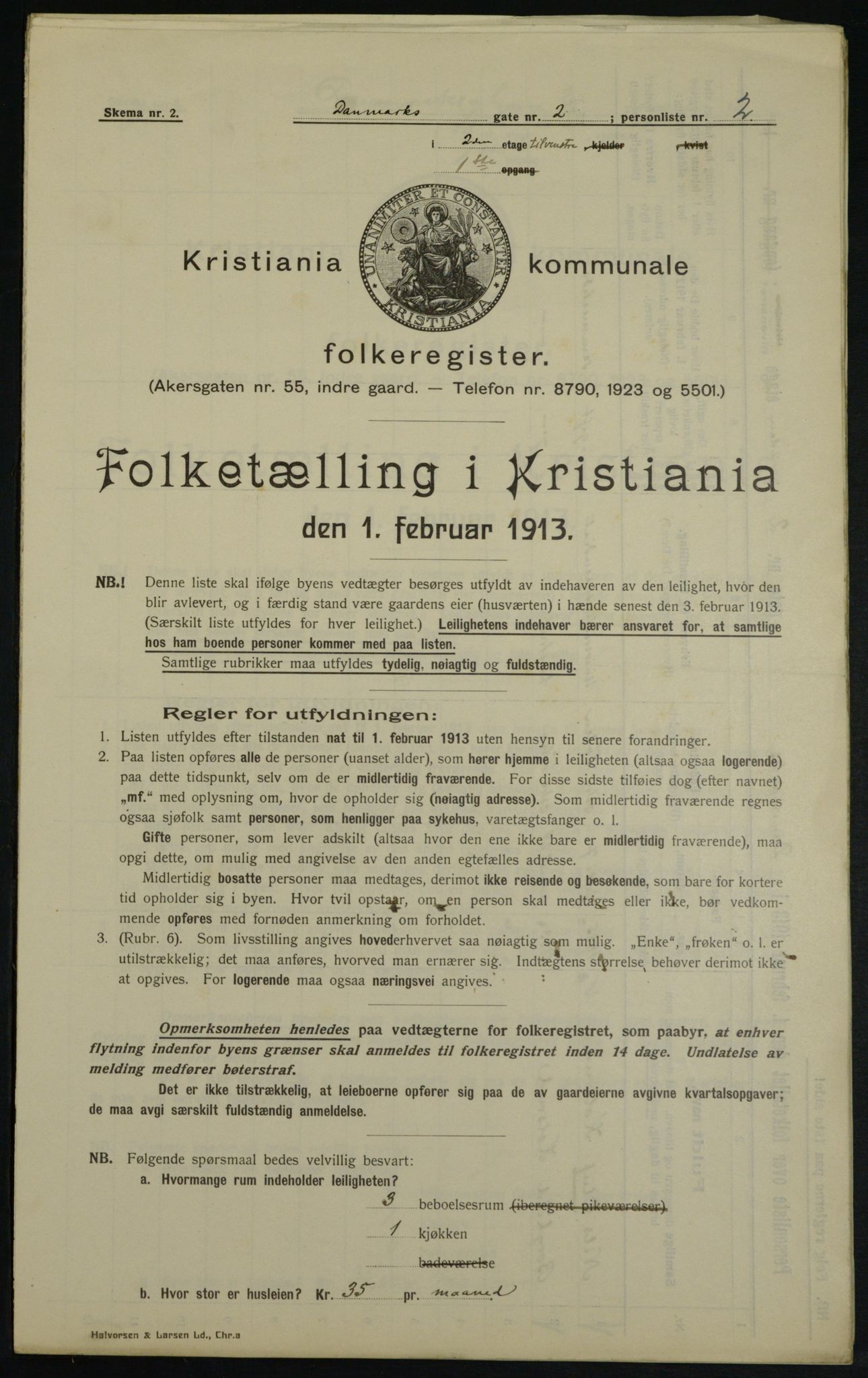 OBA, Kommunal folketelling 1.2.1913 for Kristiania, 1913, s. 14610