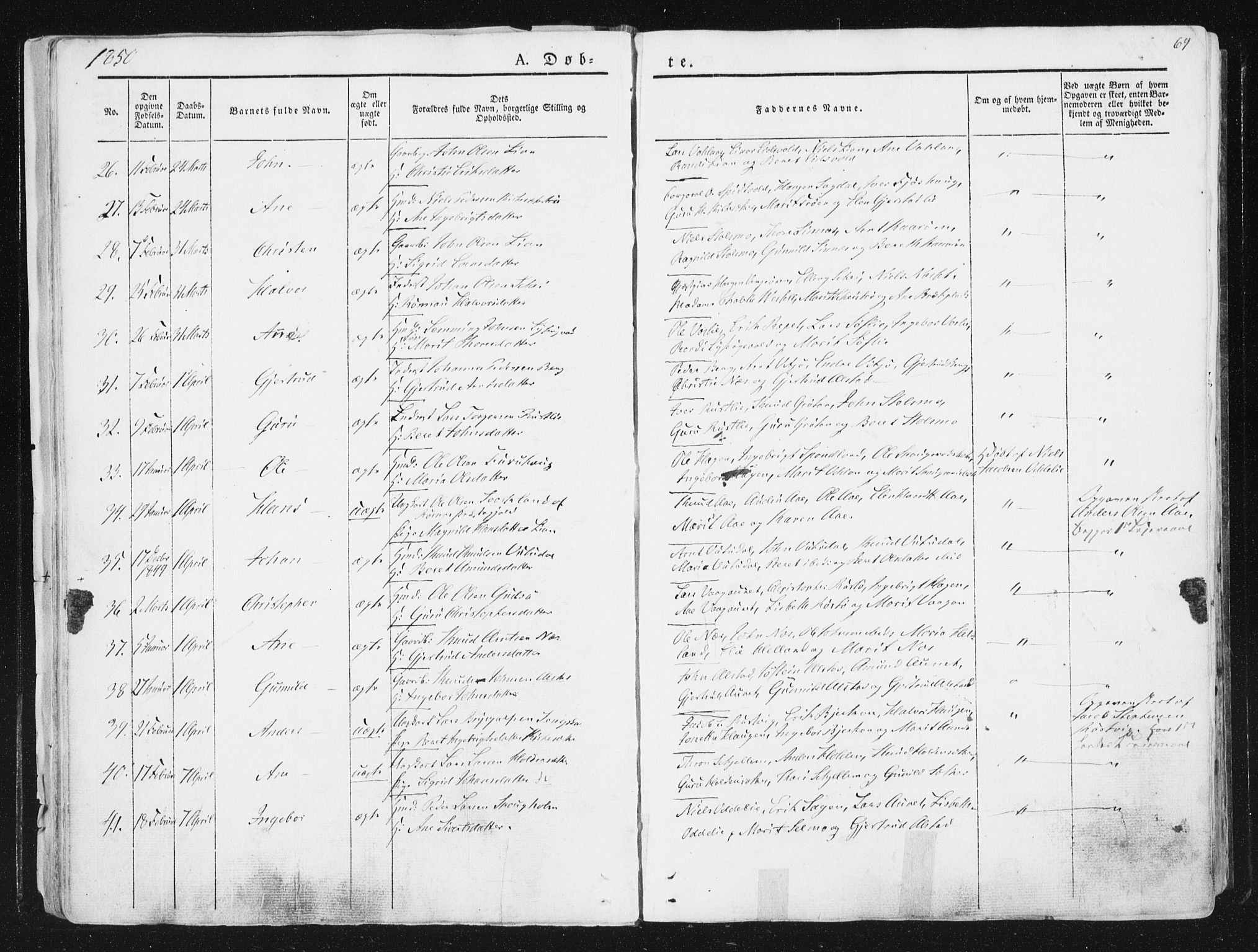 Ministerialprotokoller, klokkerbøker og fødselsregistre - Sør-Trøndelag, SAT/A-1456/630/L0493: Ministerialbok nr. 630A06, 1841-1851, s. 69