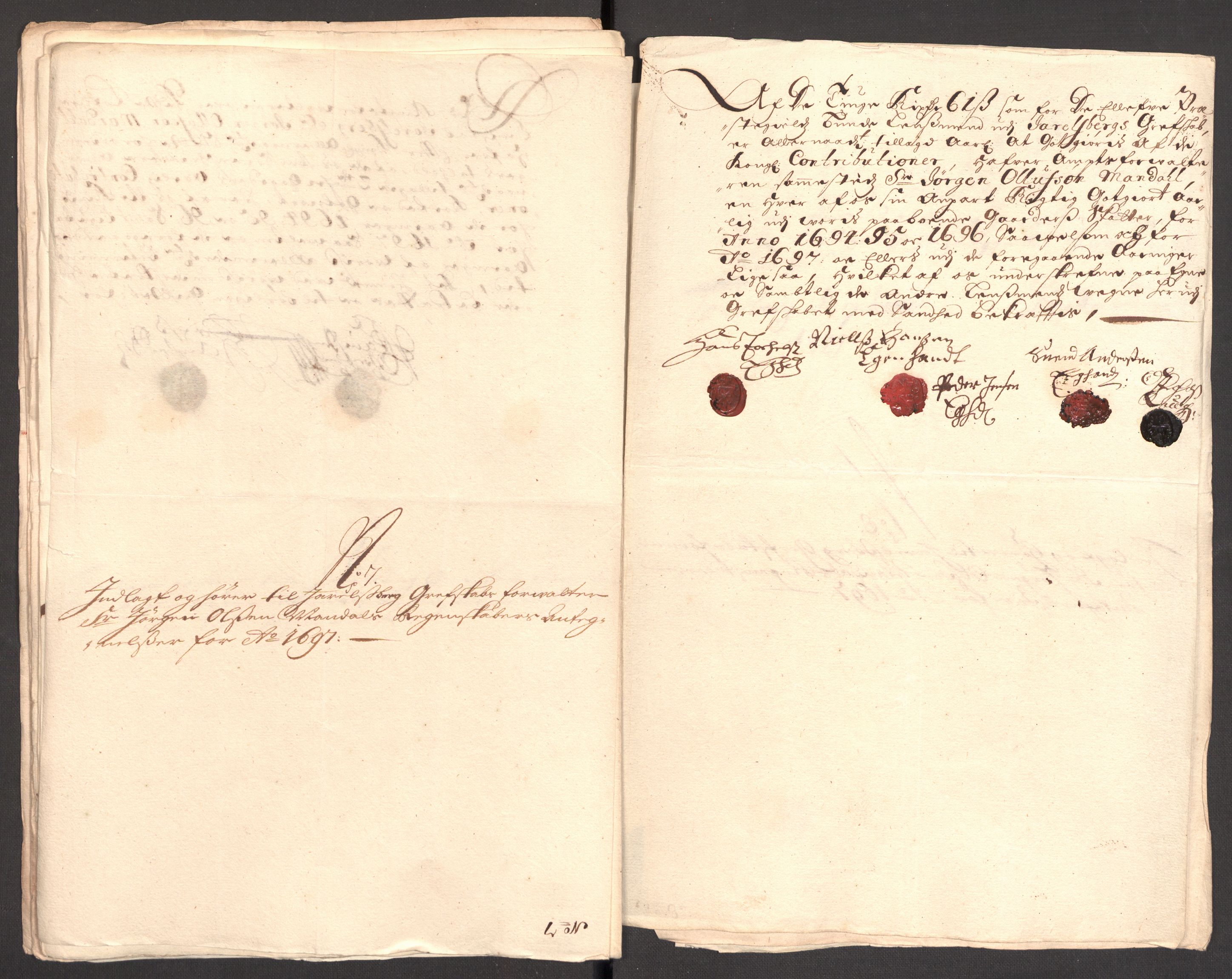 Rentekammeret inntil 1814, Reviderte regnskaper, Fogderegnskap, AV/RA-EA-4092/R32/L1868: Fogderegnskap Jarlsberg grevskap, 1697-1699, s. 449