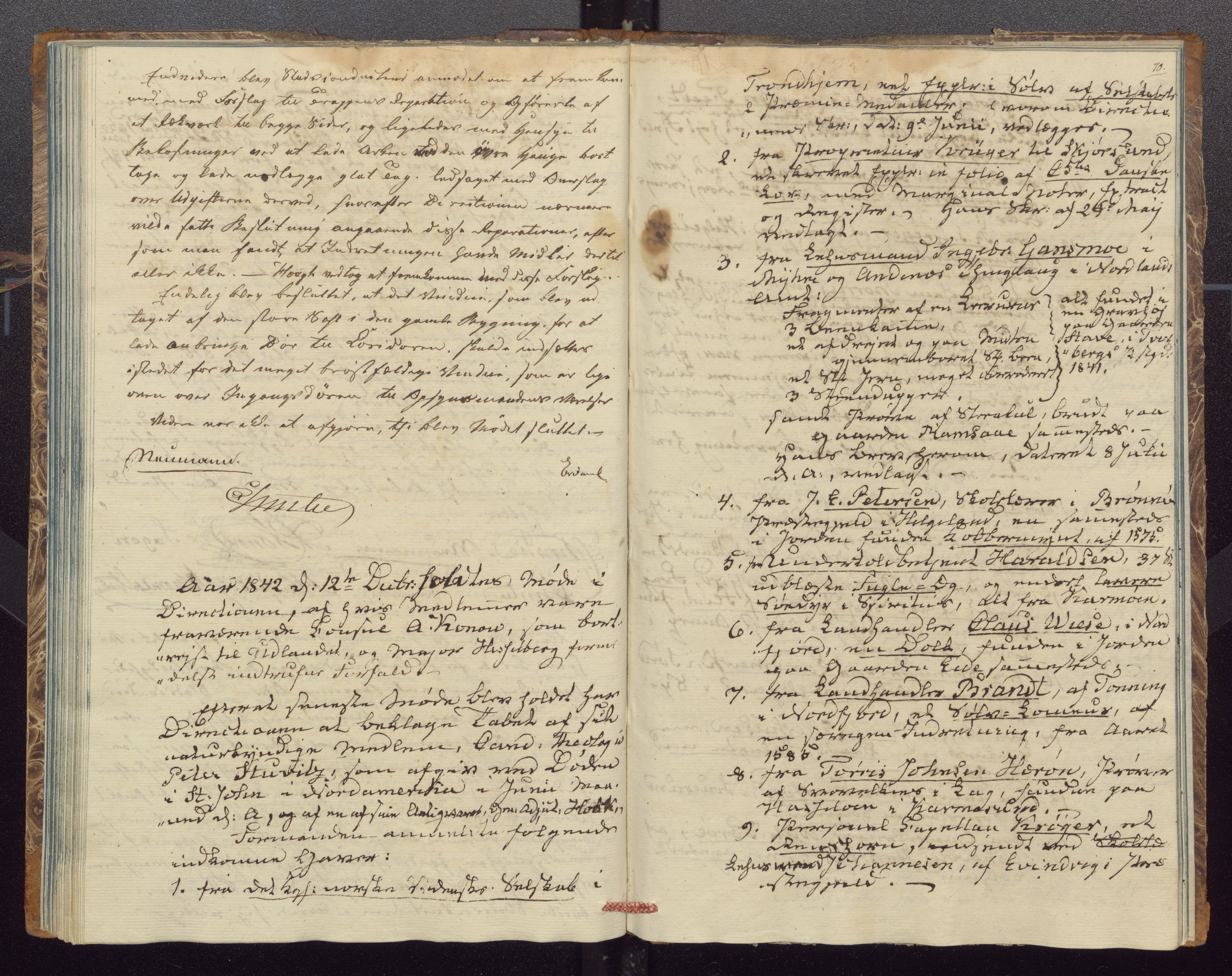 Bergens Museum, UMB/A007/A/Aa/L0004: Forhandlingsprotokoll , 1834-1845, s. 70
