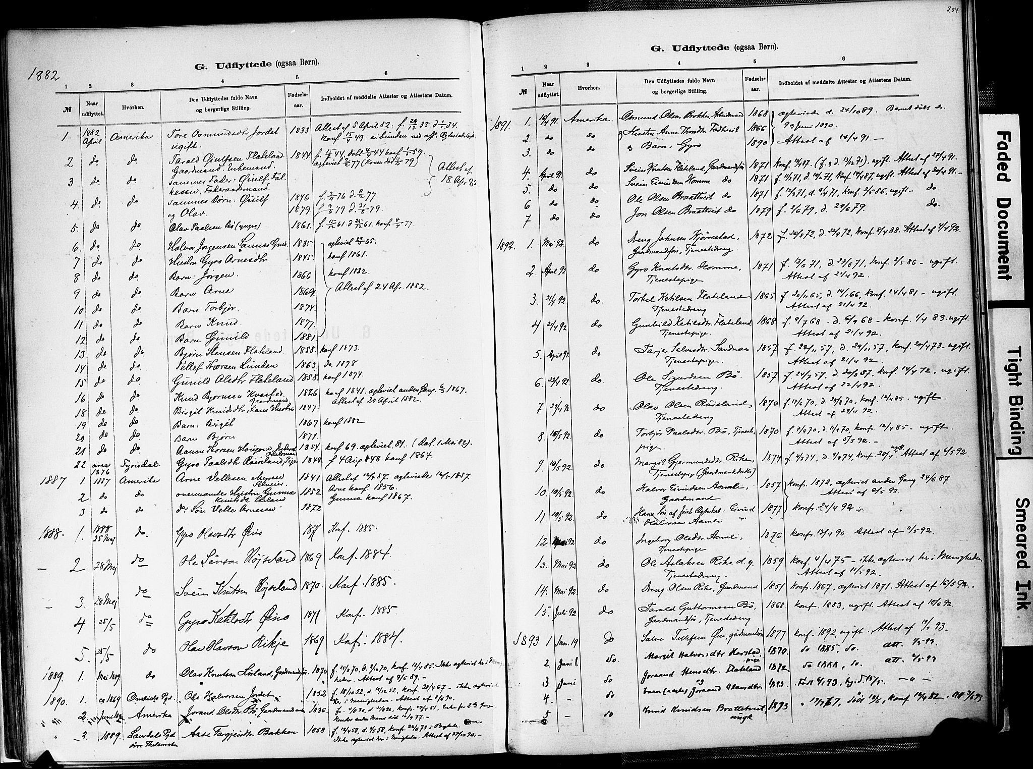 Valle sokneprestkontor, AV/SAK-1111-0044/F/Fa/Fac/L0009: Ministerialbok nr. A 9, 1882-1913, s. 254