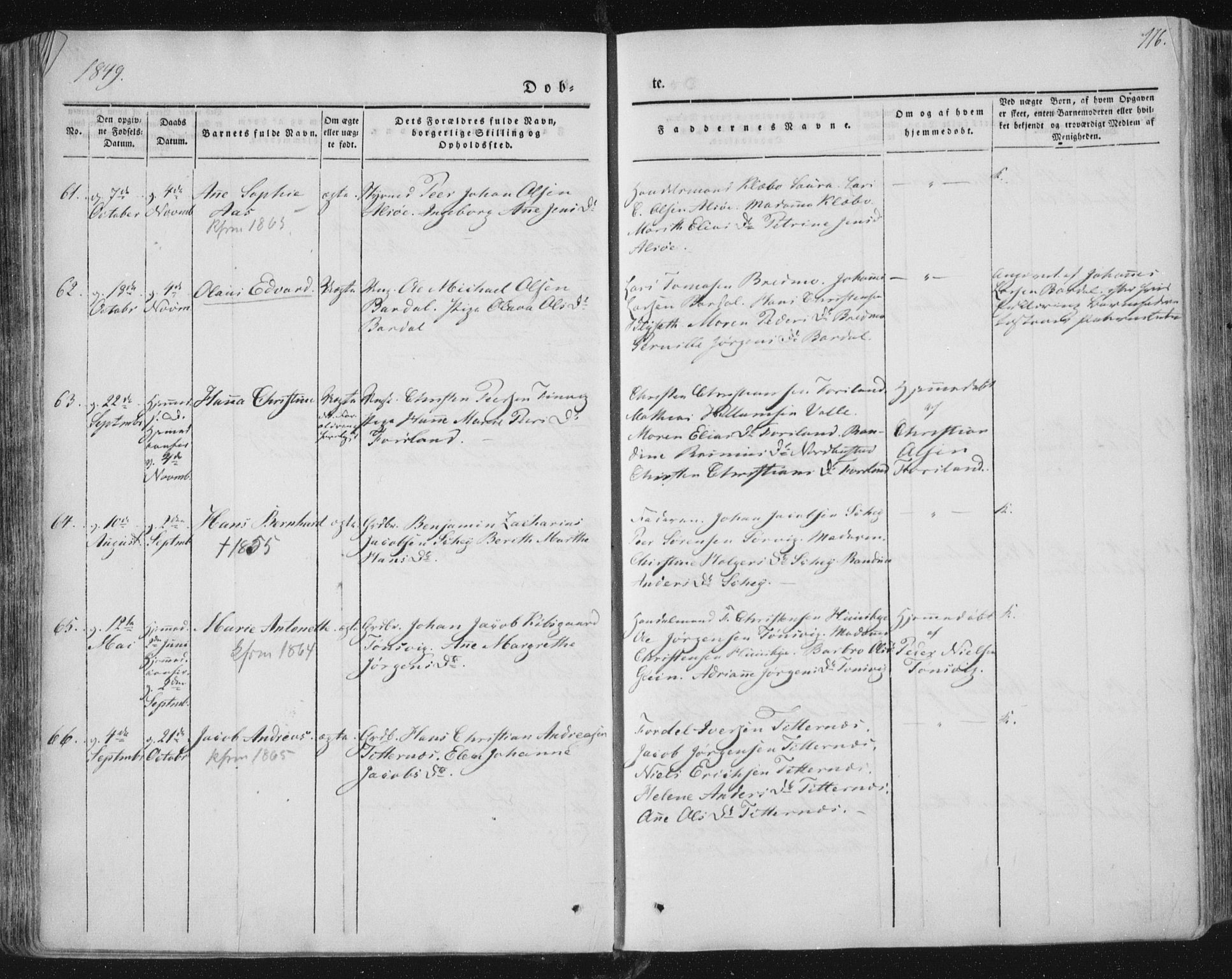 Ministerialprotokoller, klokkerbøker og fødselsregistre - Nordland, AV/SAT-A-1459/838/L0549: Ministerialbok nr. 838A07, 1840-1854, s. 116