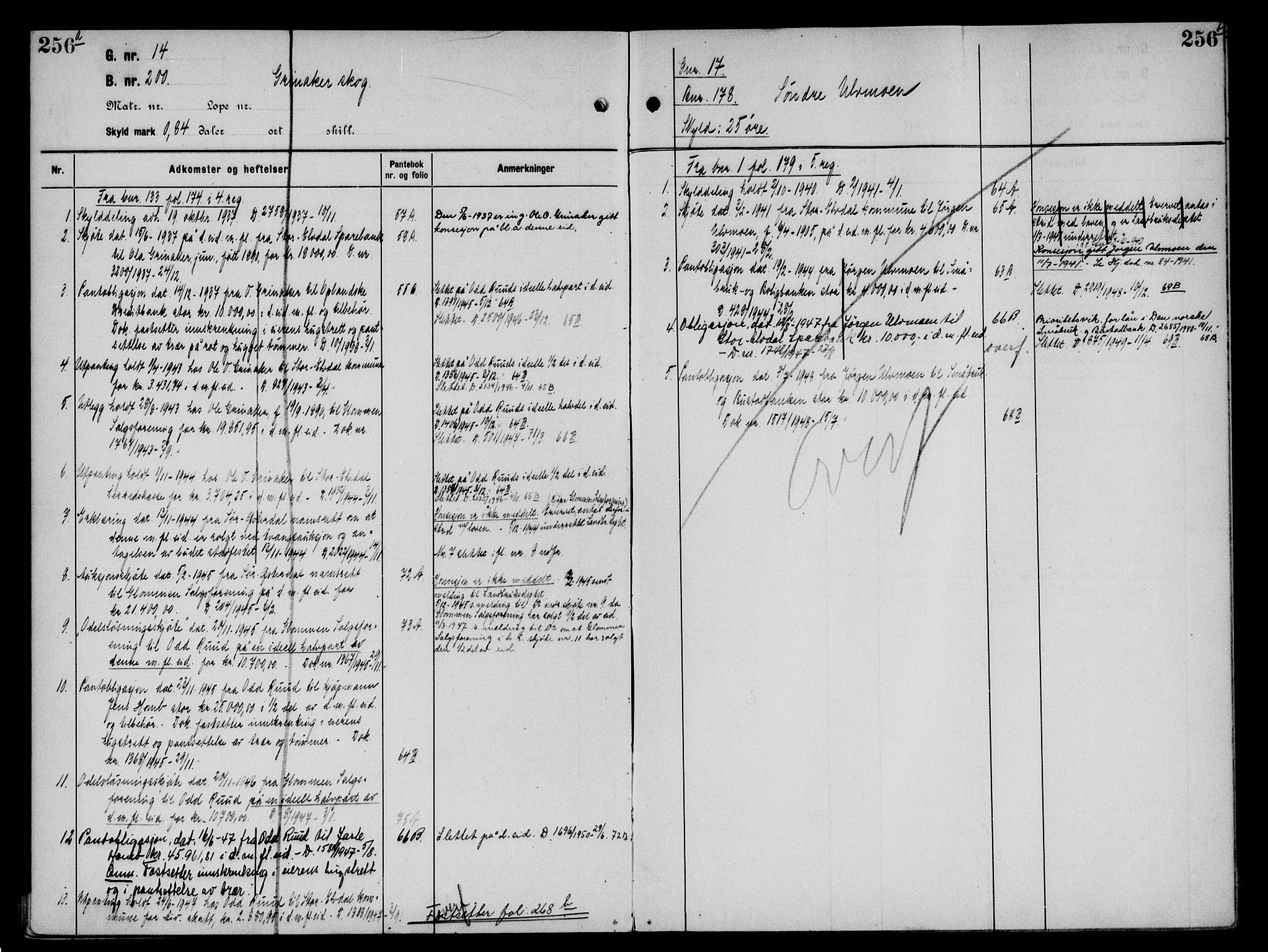 Sør-Østerdal sorenskriveri, AV/SAH-TING-018/H/Ha/Had/L0063: Panteregister nr. 6, 1850-1950, s. 256