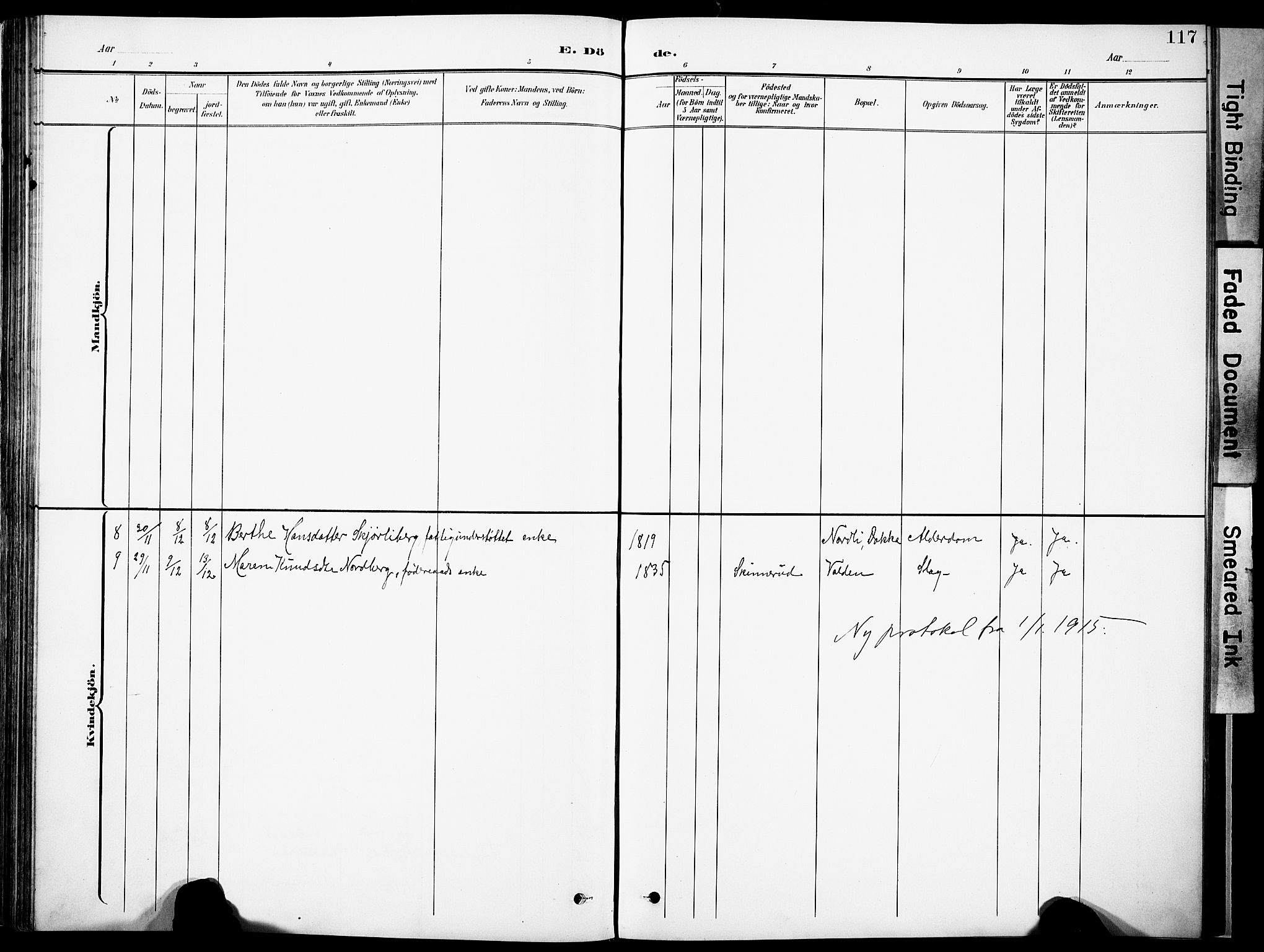Nordre Land prestekontor, SAH/PREST-124/H/Ha/Haa/L0006: Ministerialbok nr. 6, 1897-1914, s. 117