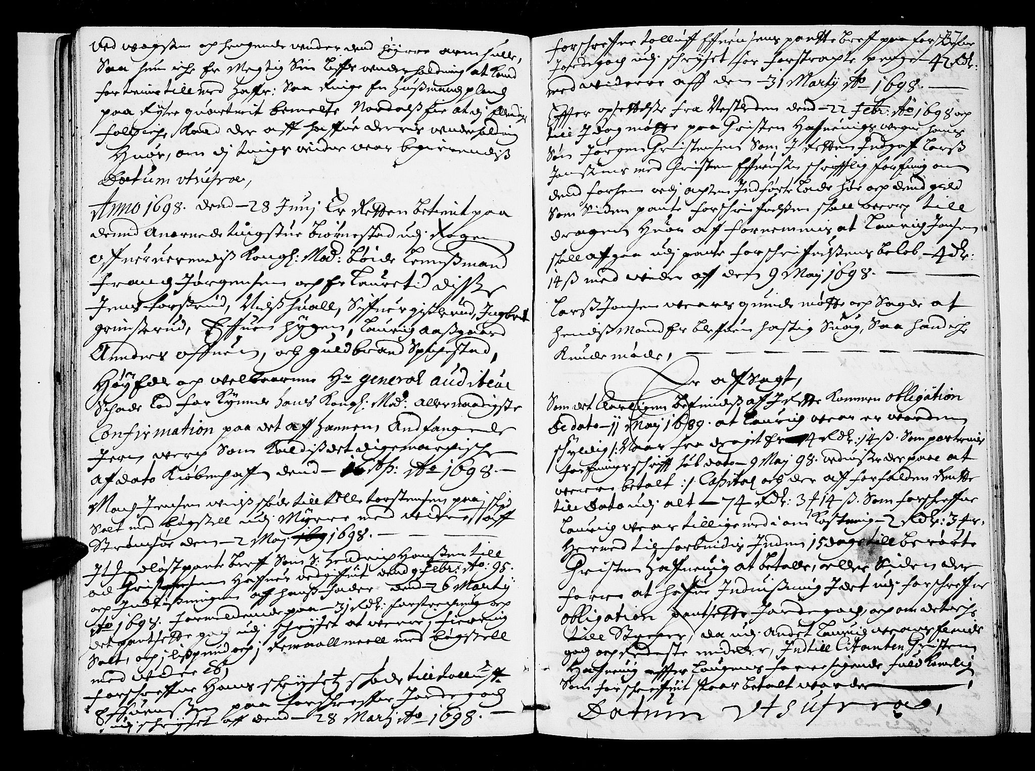 Lier, Røyken og Hurum sorenskriveri, AV/SAKO-A-89/F/Fa/L0037: Tingbok, 1697-1699, s. 37