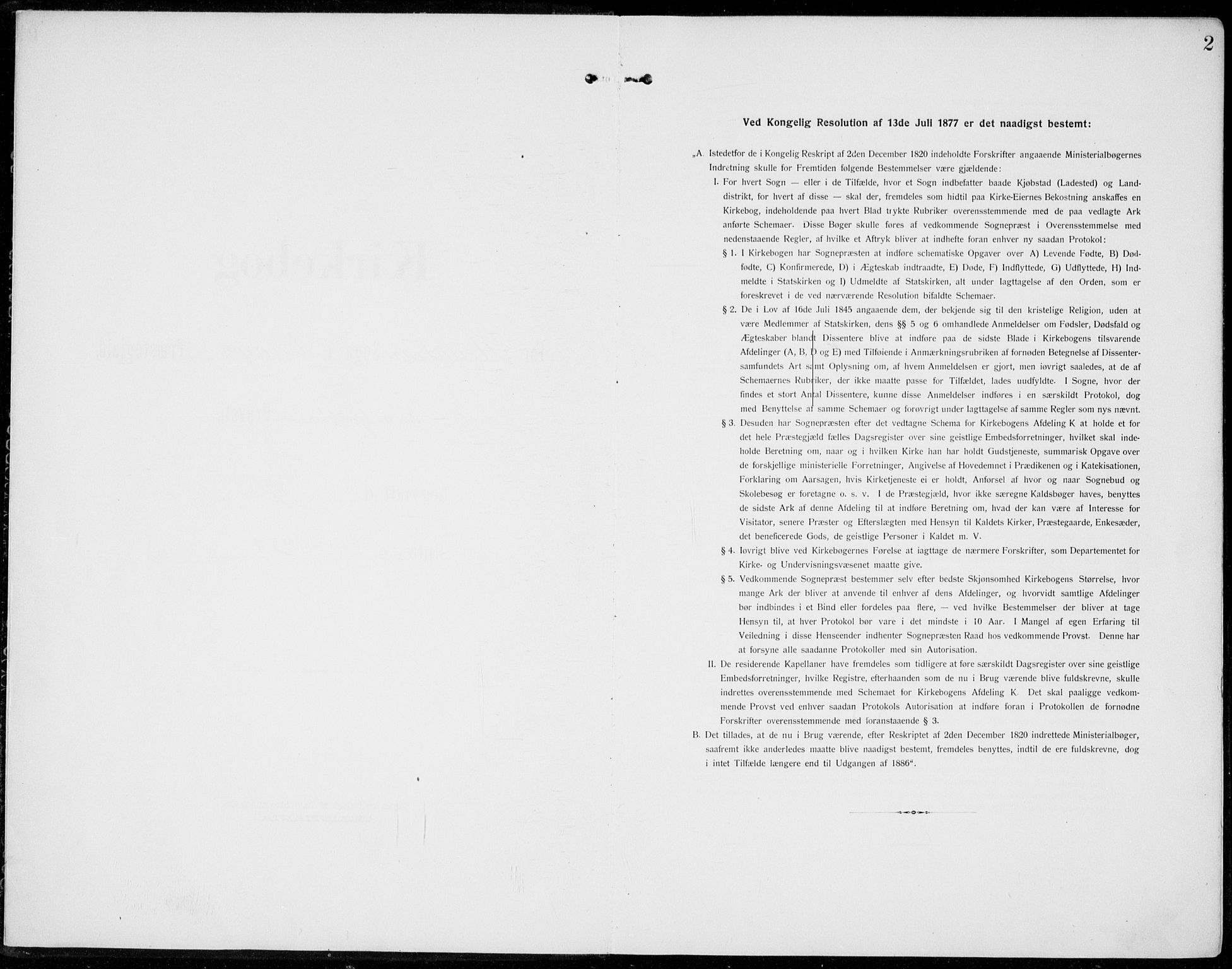 Sel prestekontor, SAH/PREST-074/H/Ha/Haa/L0001: Ministerialbok nr. 1, 1905-1922, s. 2