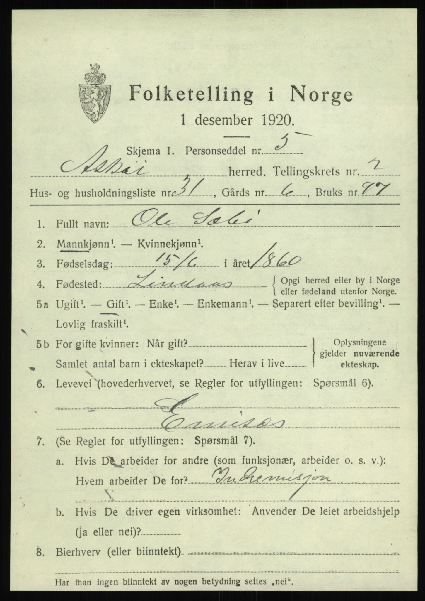 SAB, Folketelling 1920 for 1247 Askøy herred, 1920, s. 4952