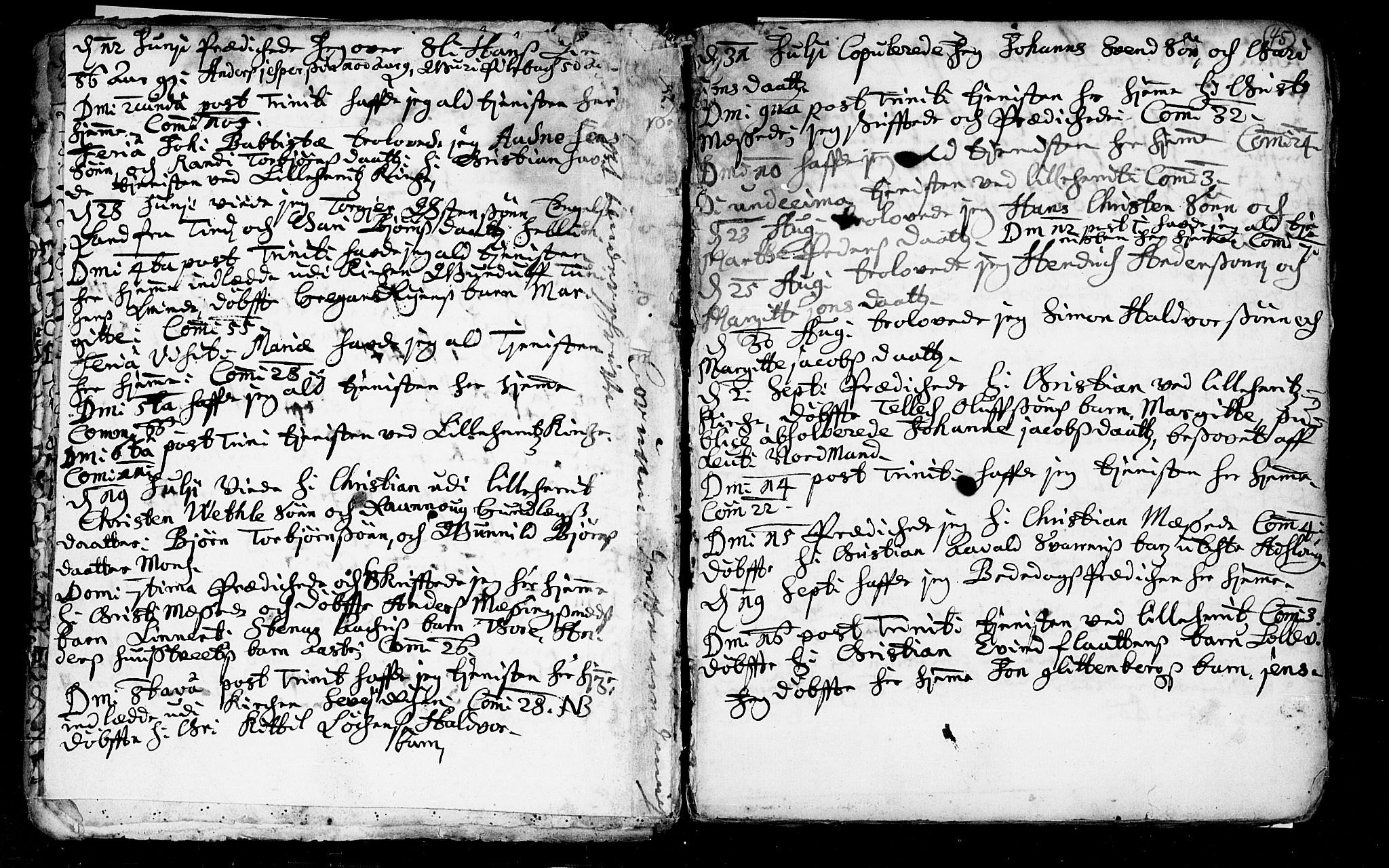 Heddal kirkebøker, AV/SAKO-A-268/F/Fa/L0002: Ministerialbok nr. I 2, 1699-1722, s. 45