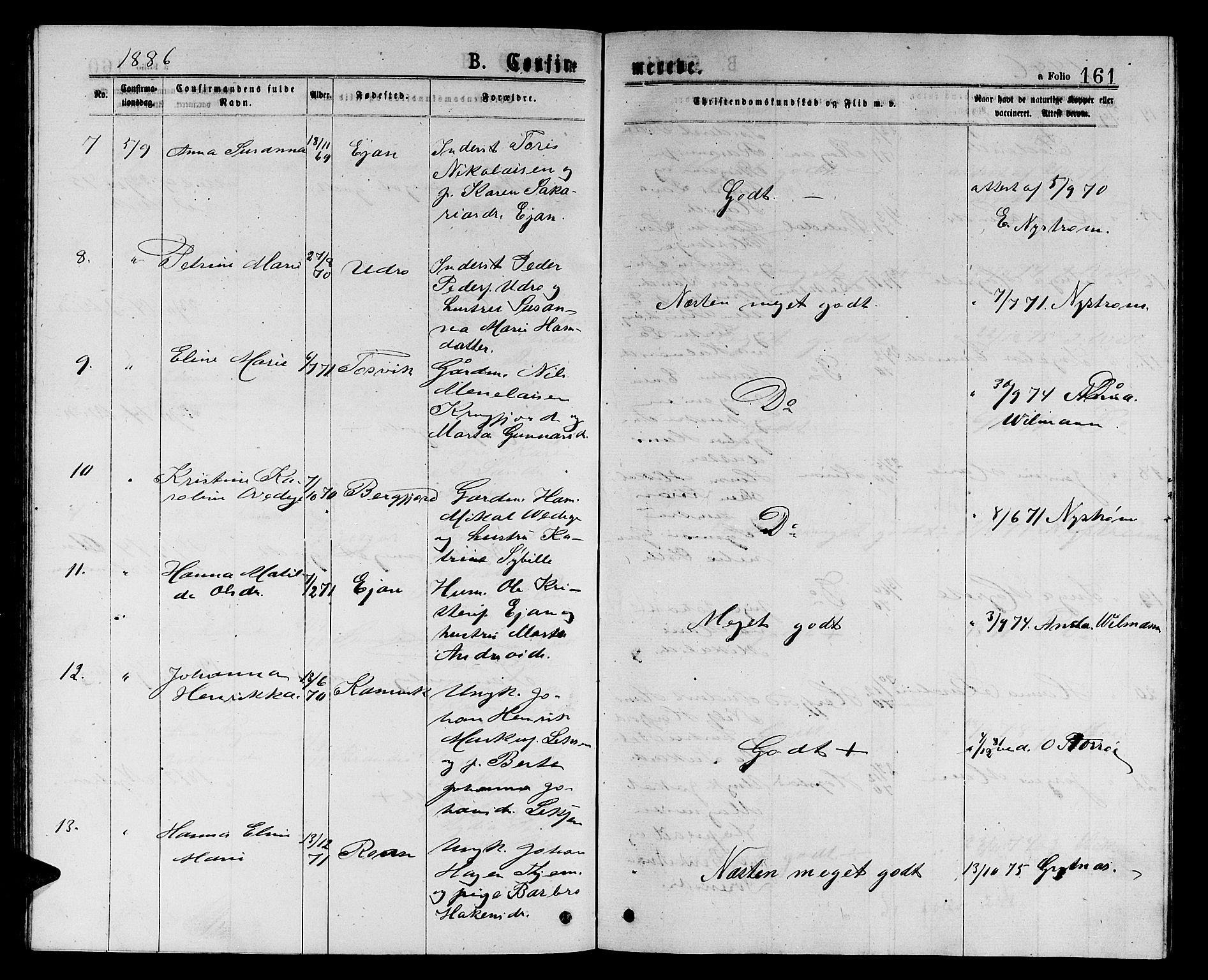 Ministerialprotokoller, klokkerbøker og fødselsregistre - Sør-Trøndelag, AV/SAT-A-1456/657/L0715: Klokkerbok nr. 657C02, 1873-1888, s. 161a