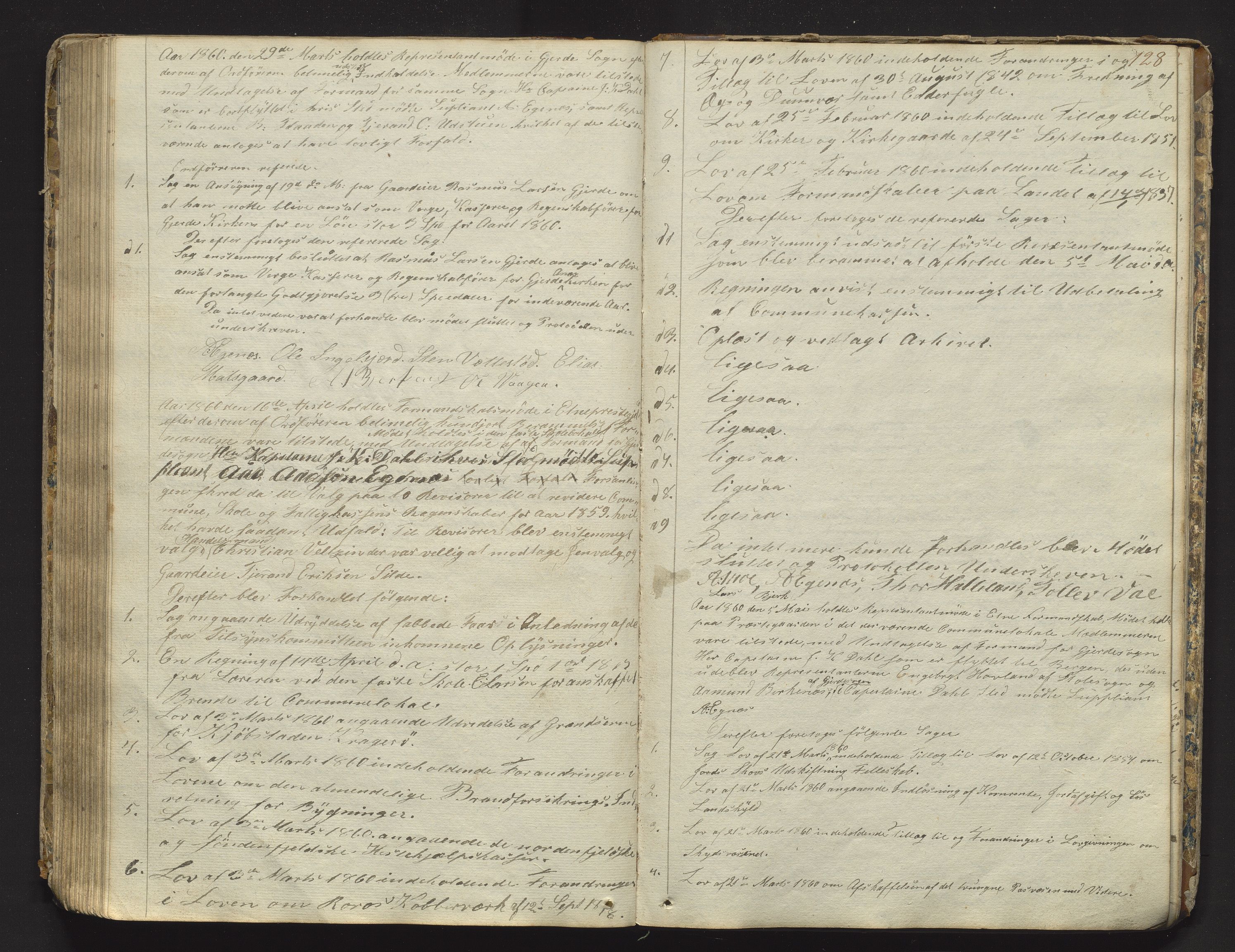 Etne kommune. Formannskapet, IKAH/1211-021/A/Aa/L0001: Møtebok for formannskap og heradsstyre, 1838-1861, s. 128