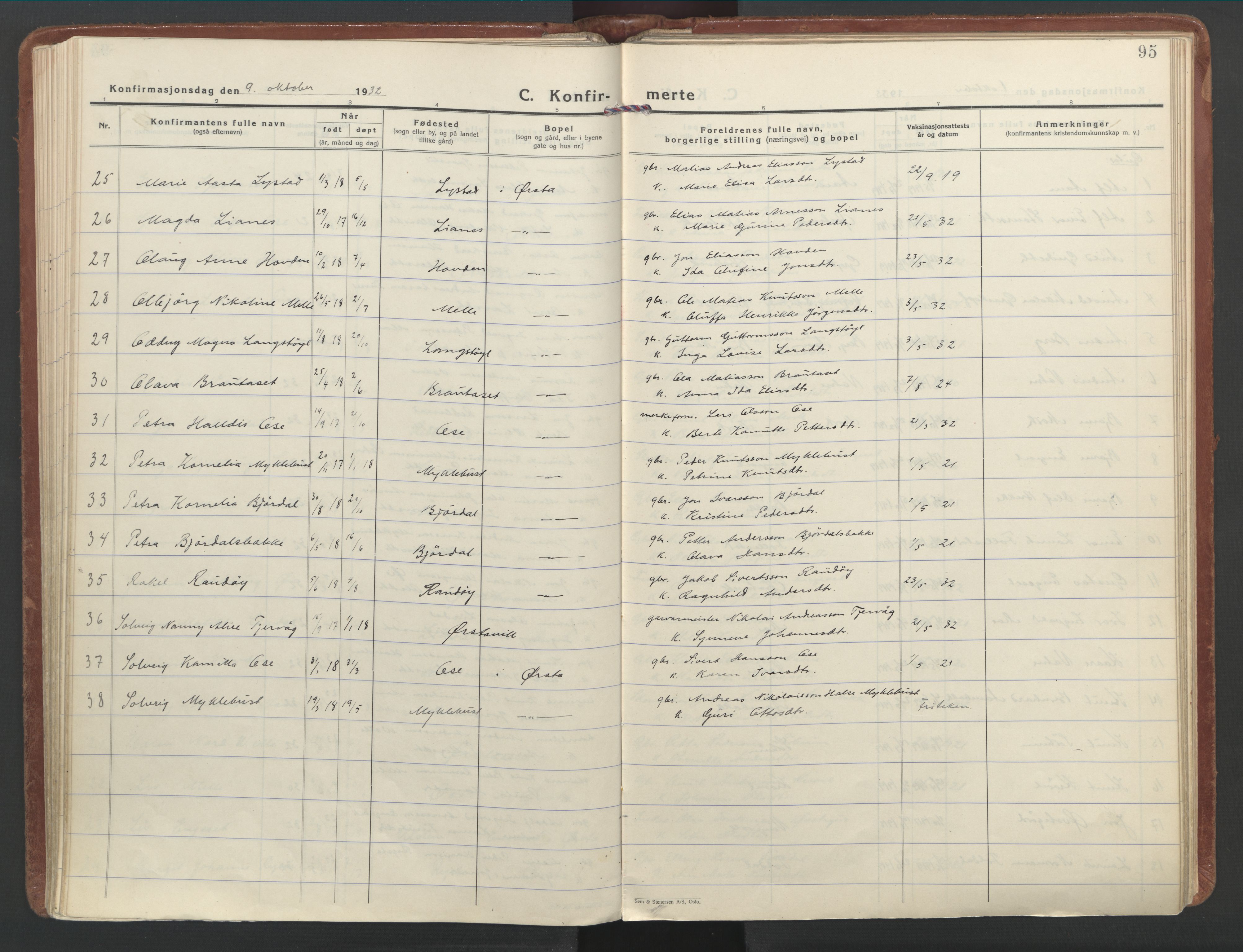 Ministerialprotokoller, klokkerbøker og fødselsregistre - Møre og Romsdal, AV/SAT-A-1454/513/L0181: Ministerialbok nr. 513A08, 1930-1943, s. 95
