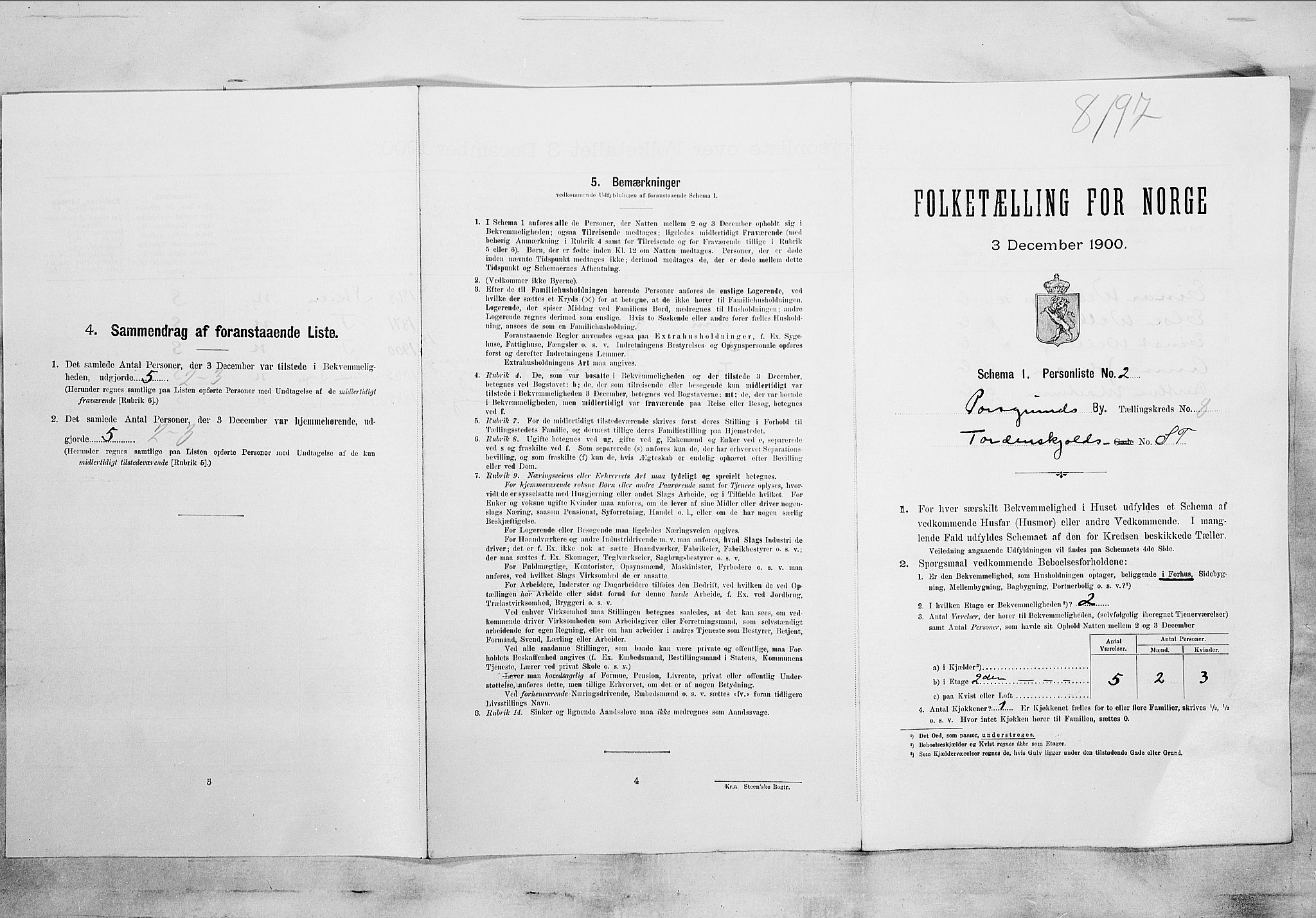 SAKO, Folketelling 1900 for 0805 Porsgrunn kjøpstad, 1900, s. 1245