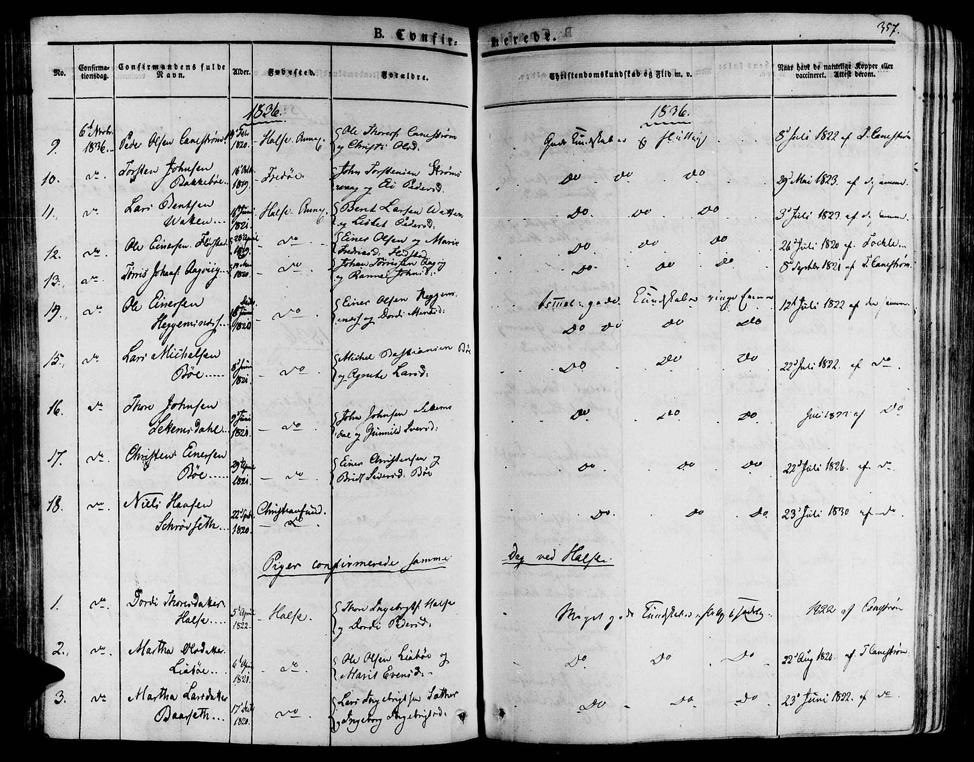 Ministerialprotokoller, klokkerbøker og fødselsregistre - Møre og Romsdal, AV/SAT-A-1454/592/L1025: Ministerialbok nr. 592A03 /2, 1831-1849, s. 357