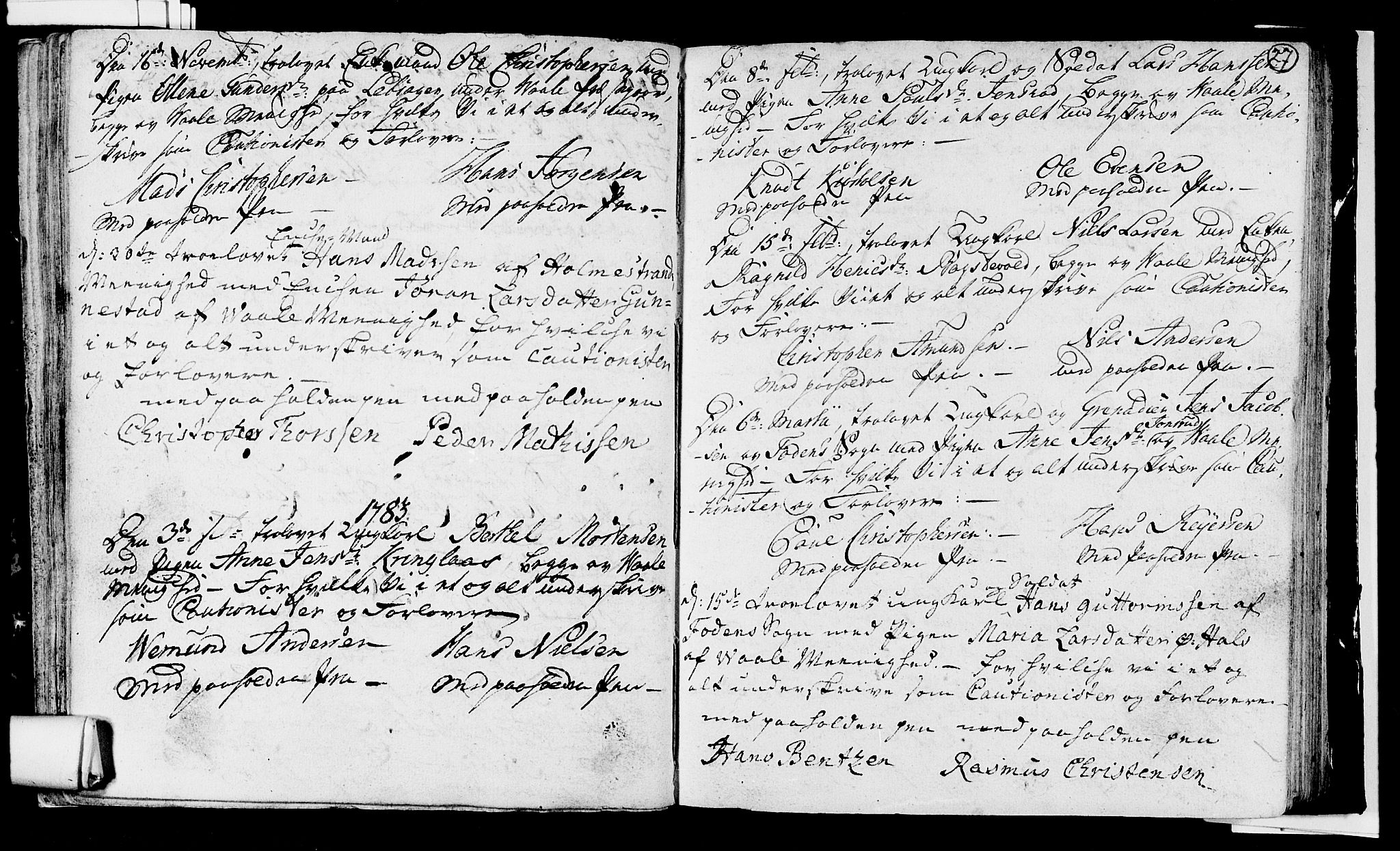 Våle kirkebøker, SAKO/A-334/H/Hb/L0002: Forlovererklæringer nr. 2, 1756-1799, s. 27