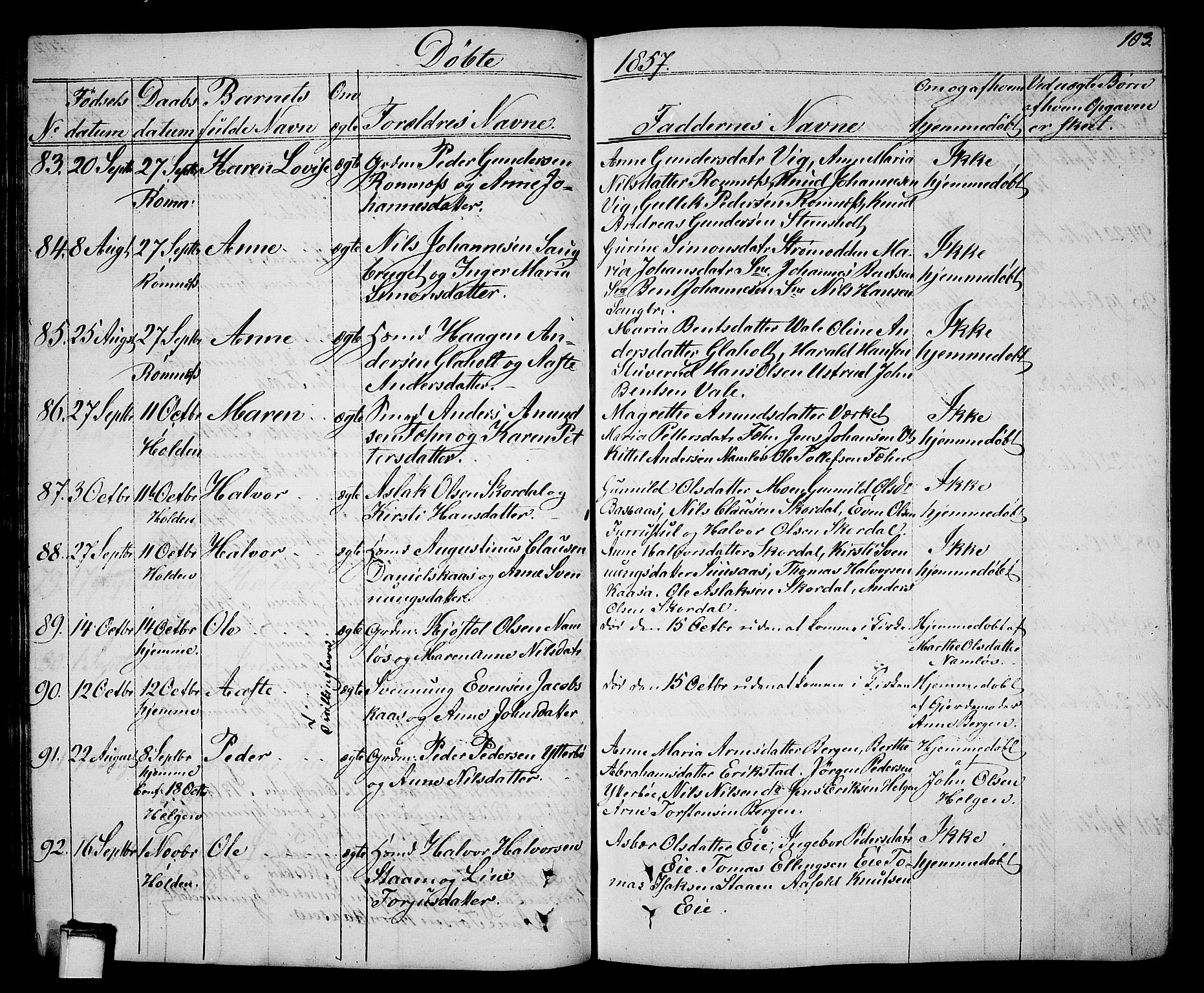 Holla kirkebøker, AV/SAKO-A-272/G/Ga/L0003: Klokkerbok nr. I 3, 1849-1866, s. 103