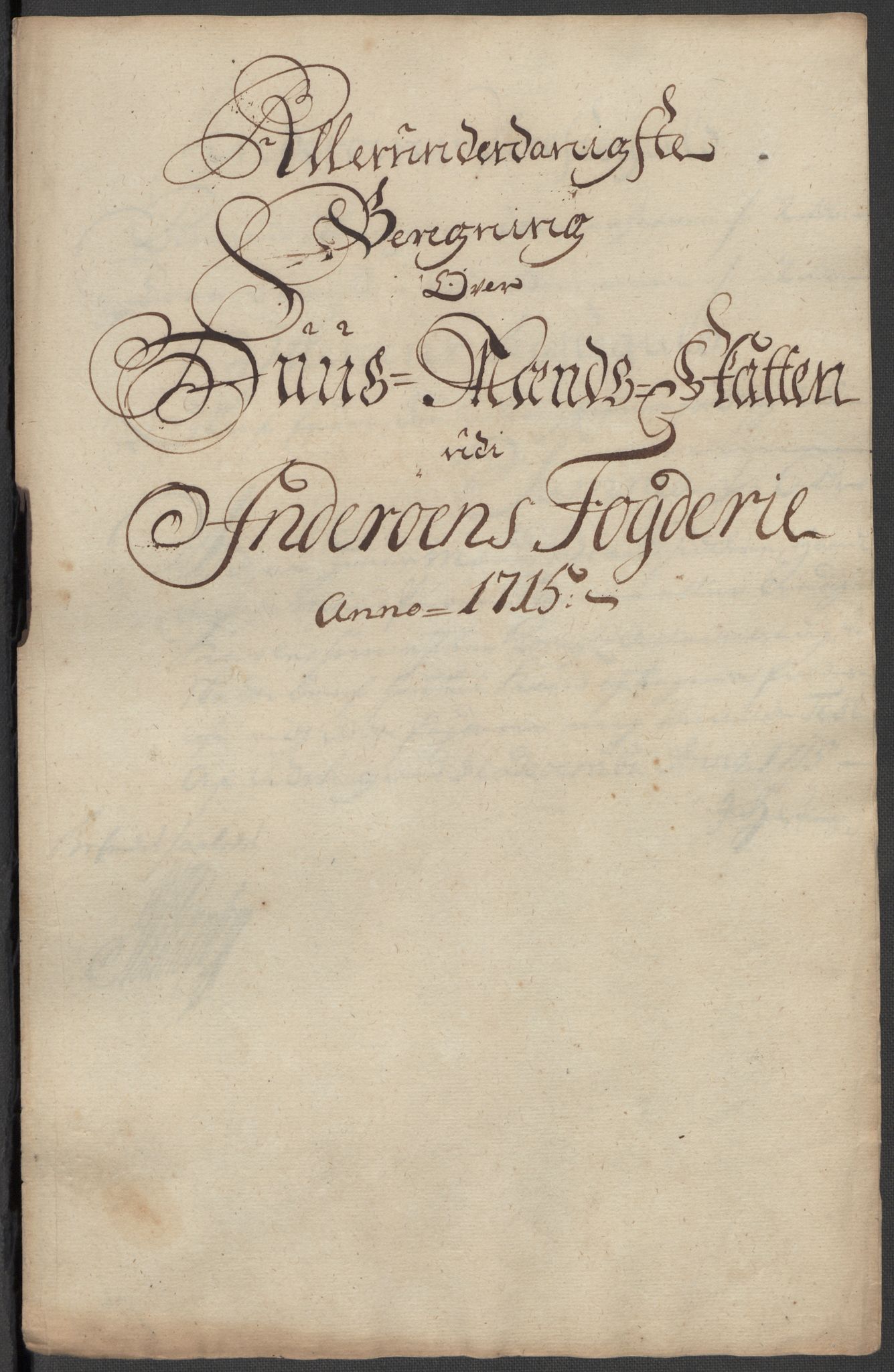 Rentekammeret inntil 1814, Reviderte regnskaper, Fogderegnskap, RA/EA-4092/R63/L4323: Fogderegnskap Inderøy, 1715, s. 185
