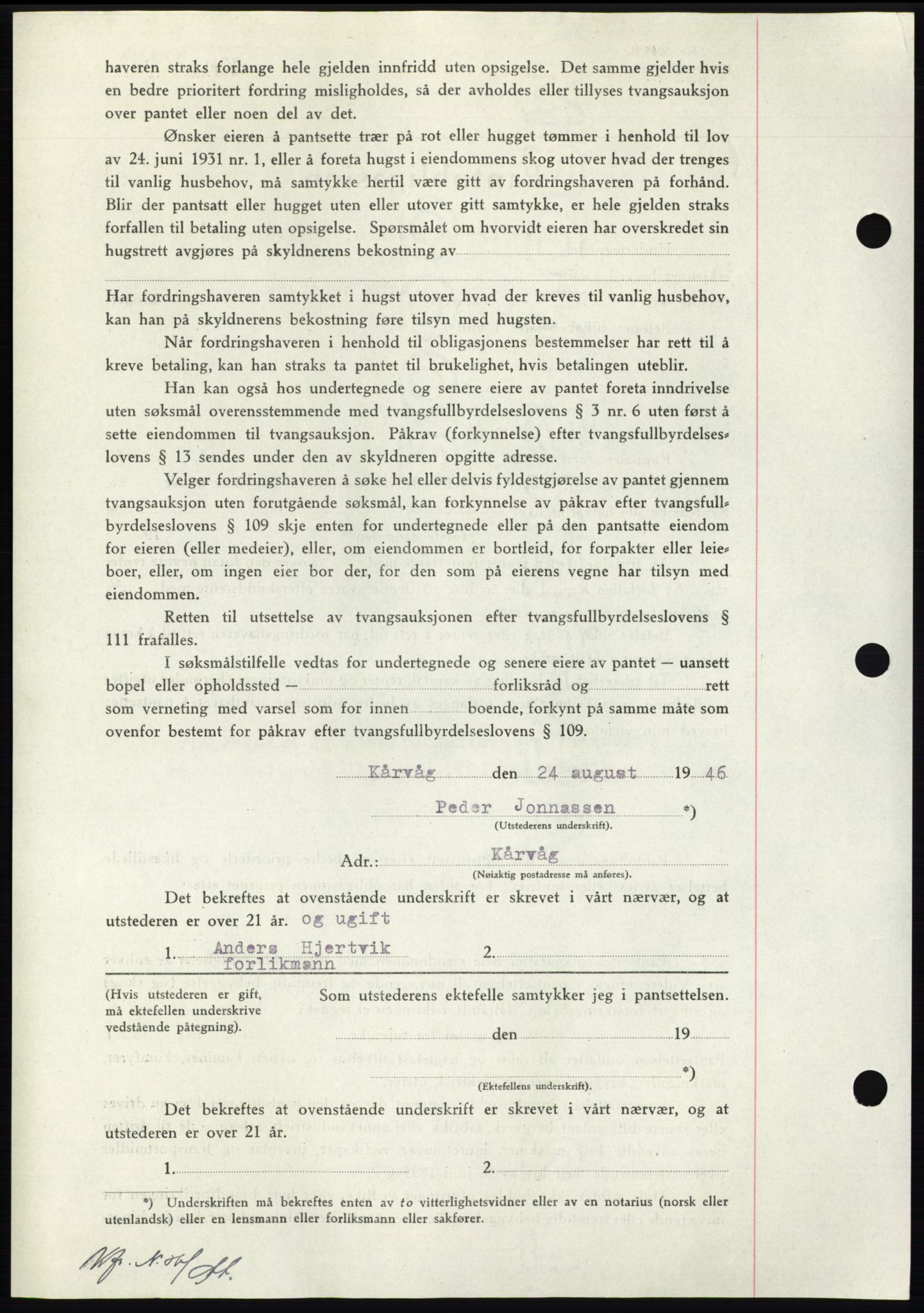 Nordmøre sorenskriveri, AV/SAT-A-4132/1/2/2Ca: Pantebok nr. B94, 1946-1946, Dagboknr: 1644/1946