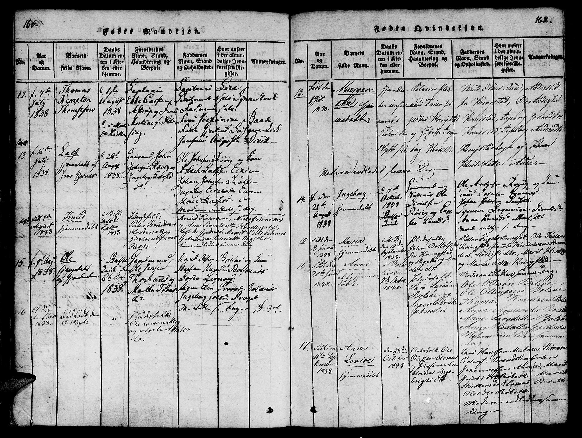 Ministerialprotokoller, klokkerbøker og fødselsregistre - Møre og Romsdal, SAT/A-1454/555/L0652: Ministerialbok nr. 555A03, 1817-1843, s. 166-167