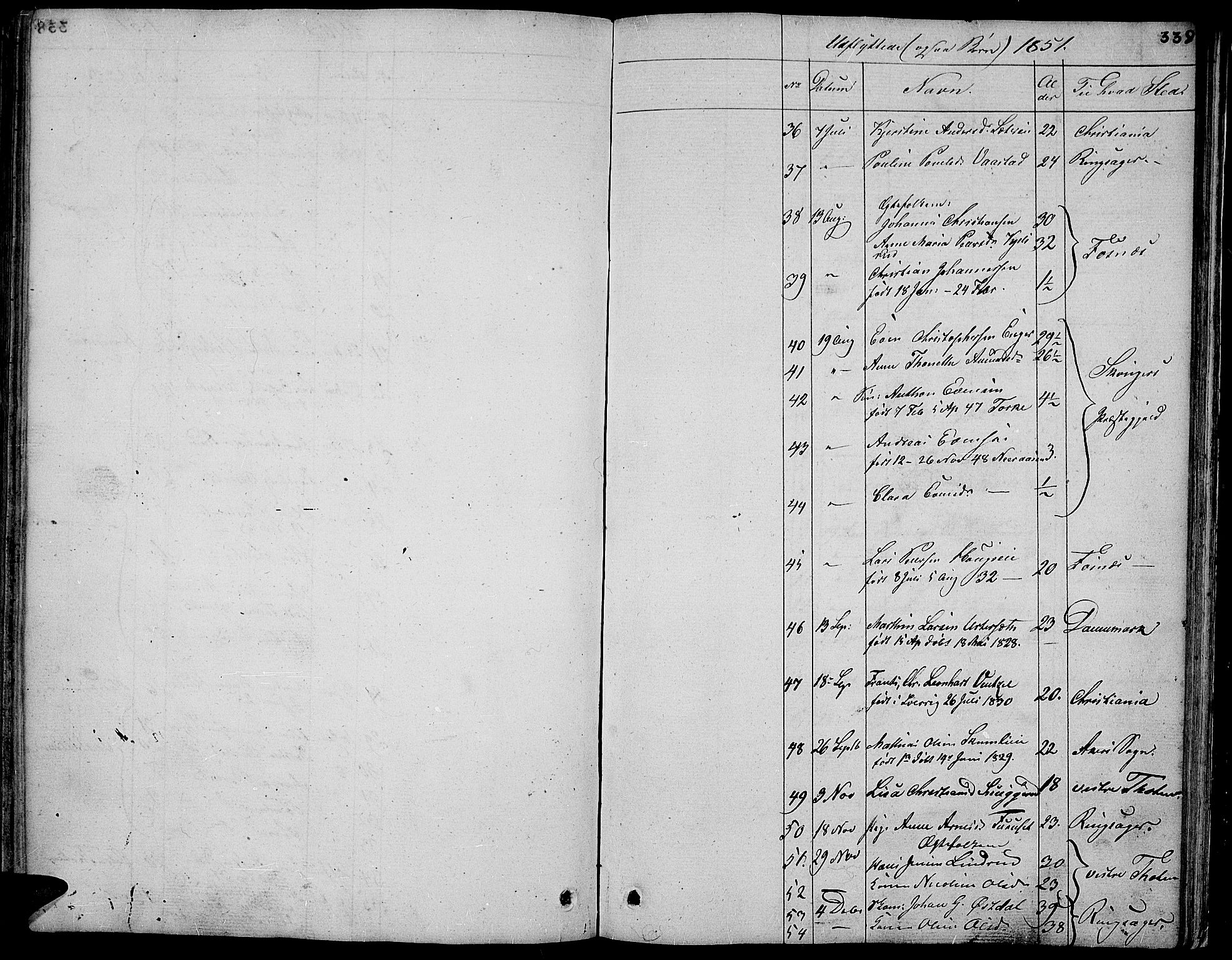Vardal prestekontor, AV/SAH-PREST-100/H/Ha/Hab/L0004: Klokkerbok nr. 4, 1831-1853, s. 339