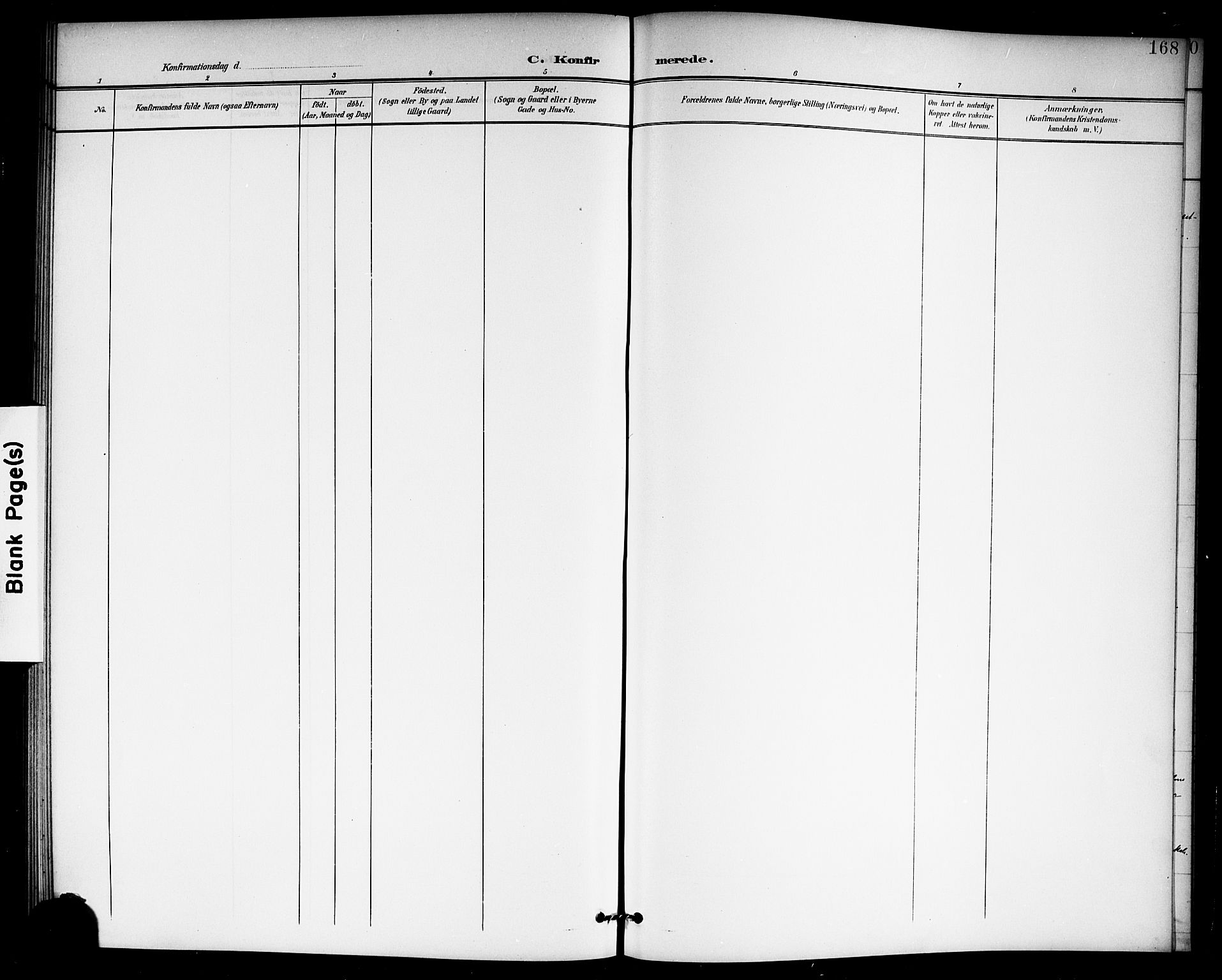 Hol kirkebøker, SAKO/A-227/G/Ga/L0001: Klokkerbok nr. I 1, 1900-1919, s. 168