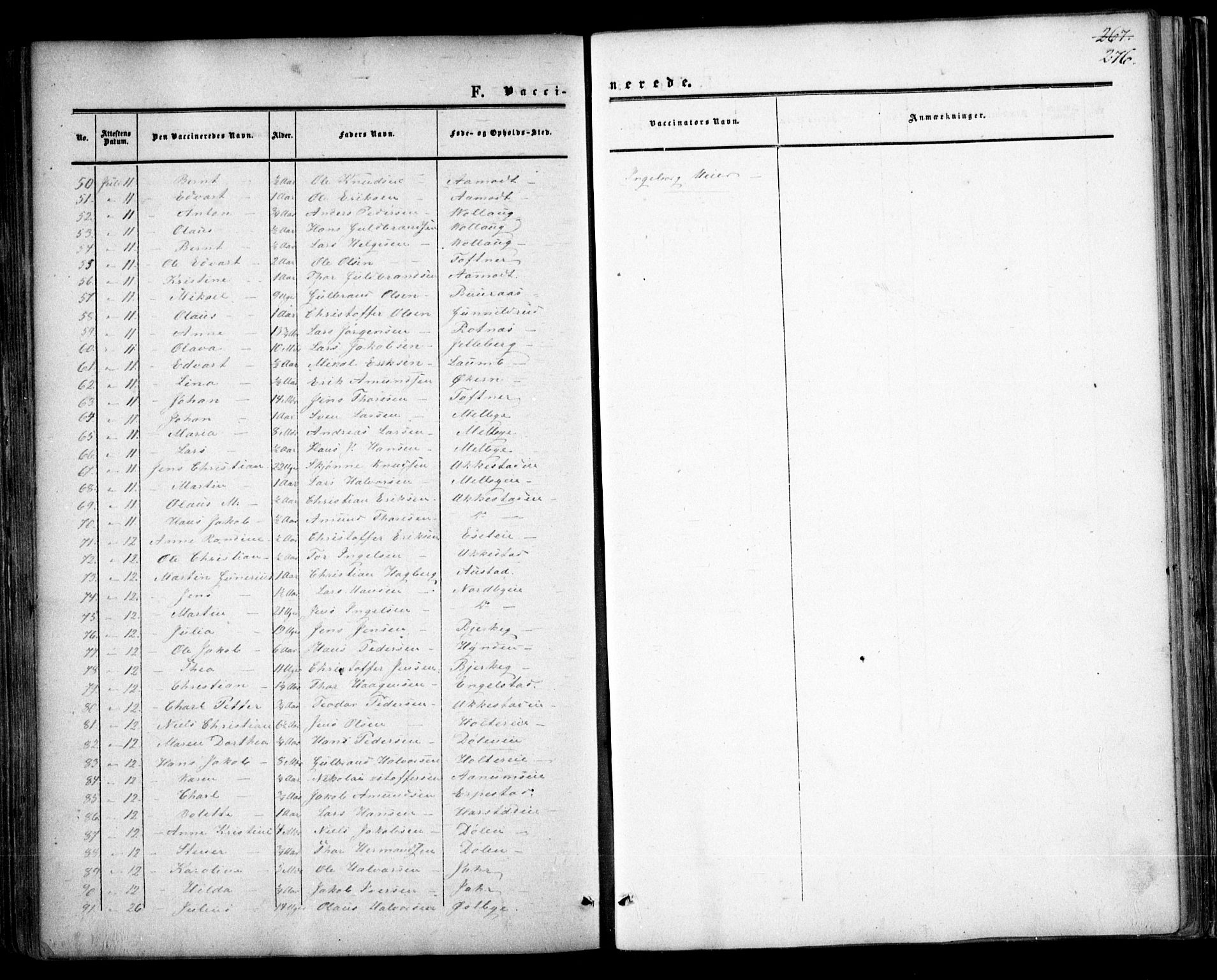 Nannestad prestekontor Kirkebøker, AV/SAO-A-10414a/F/Fa/L0012: Ministerialbok nr. I 12, 1860-1872, s. 276