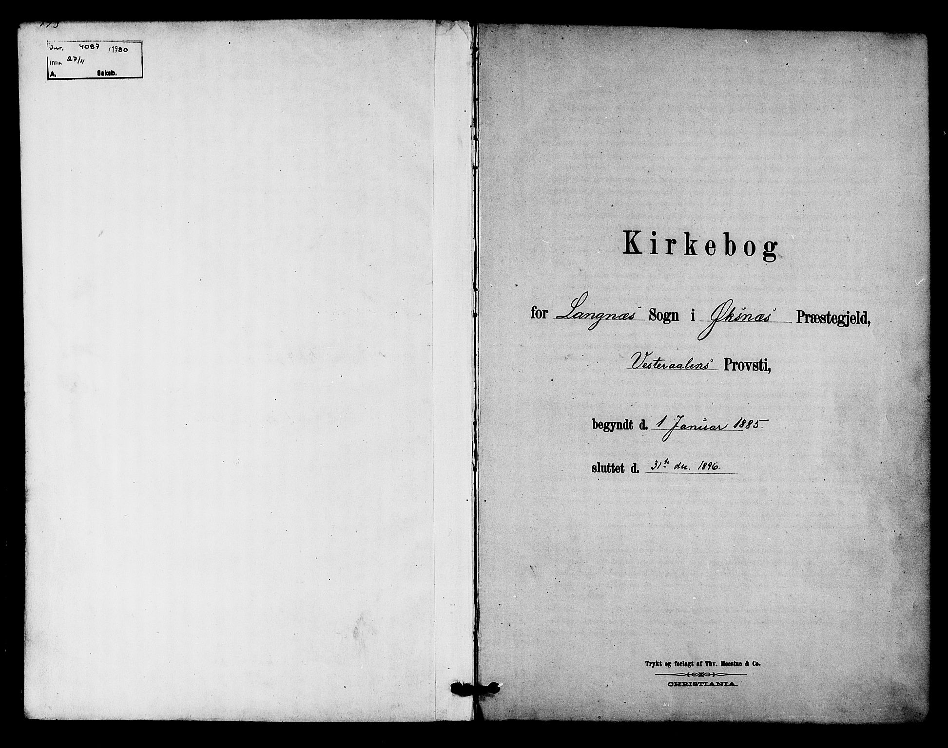 Ministerialprotokoller, klokkerbøker og fødselsregistre - Nordland, AV/SAT-A-1459/894/L1355: Ministerialbok nr. 894A01, 1885-1896